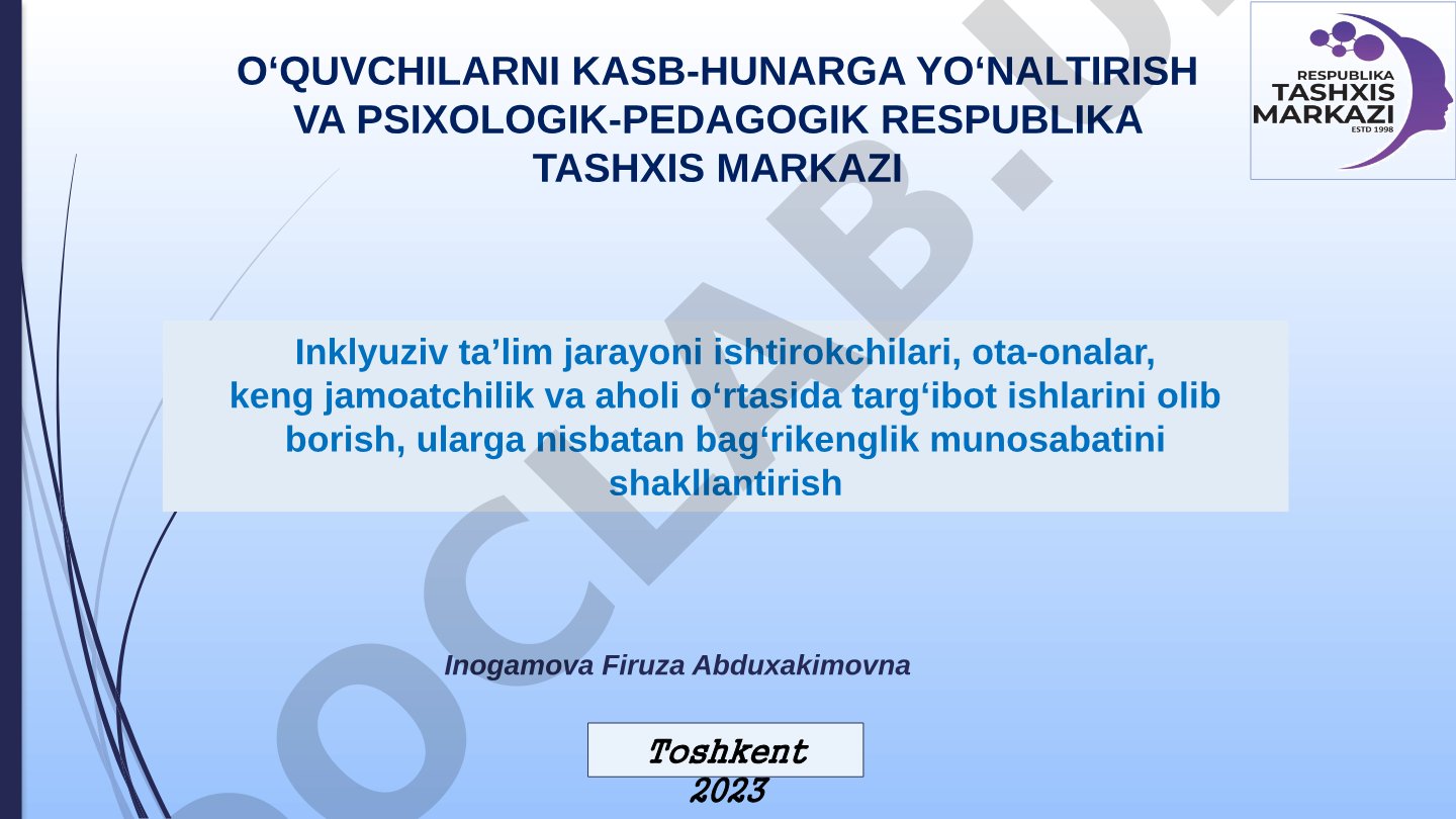 Inklyuziv ta’limda bag‘rikenglik munosabatini shakllantirish