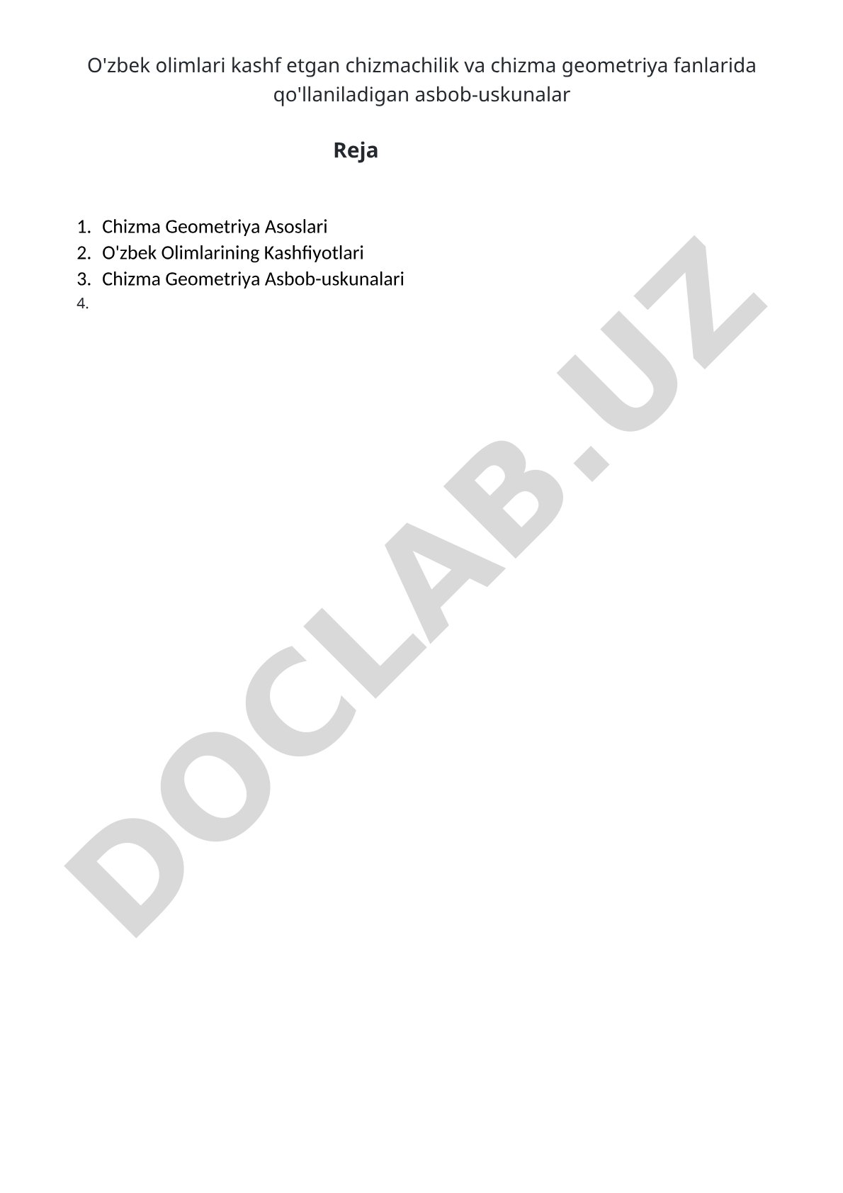 O'zbek olimlari kashf etgan chizmachilik va chizma geometriya fanlarida qo'llaniladigan asbob-uskunalar