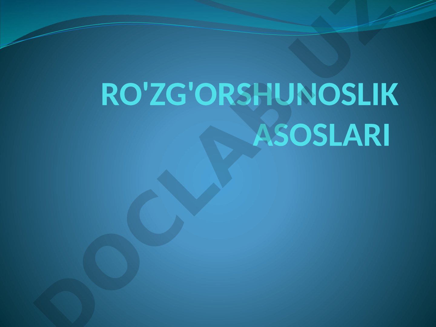 Ro'zg'orshunoslik asoslari: uy-ro'zg'or texnikasi va suv bakini ta'mirlash