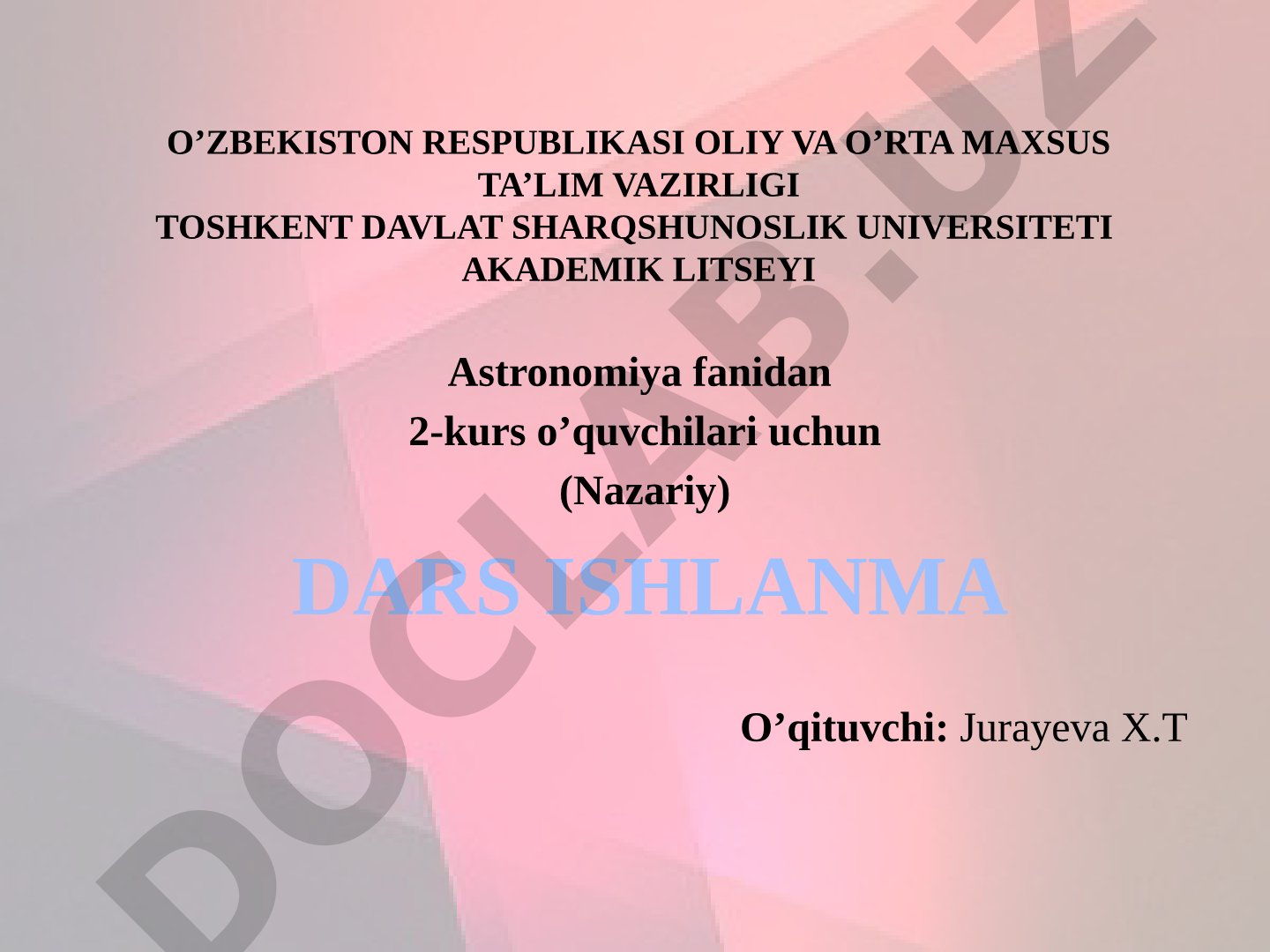 Osmonni elektromagnit to'lqinli nurlarda o'rganish - keng to'lqinli astronomiyaning o'rni
