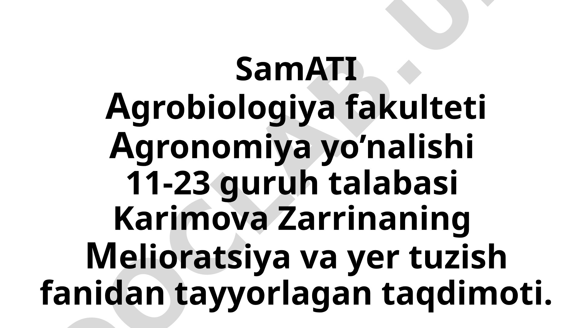 Yer tuzish tizimi va yer islohoti