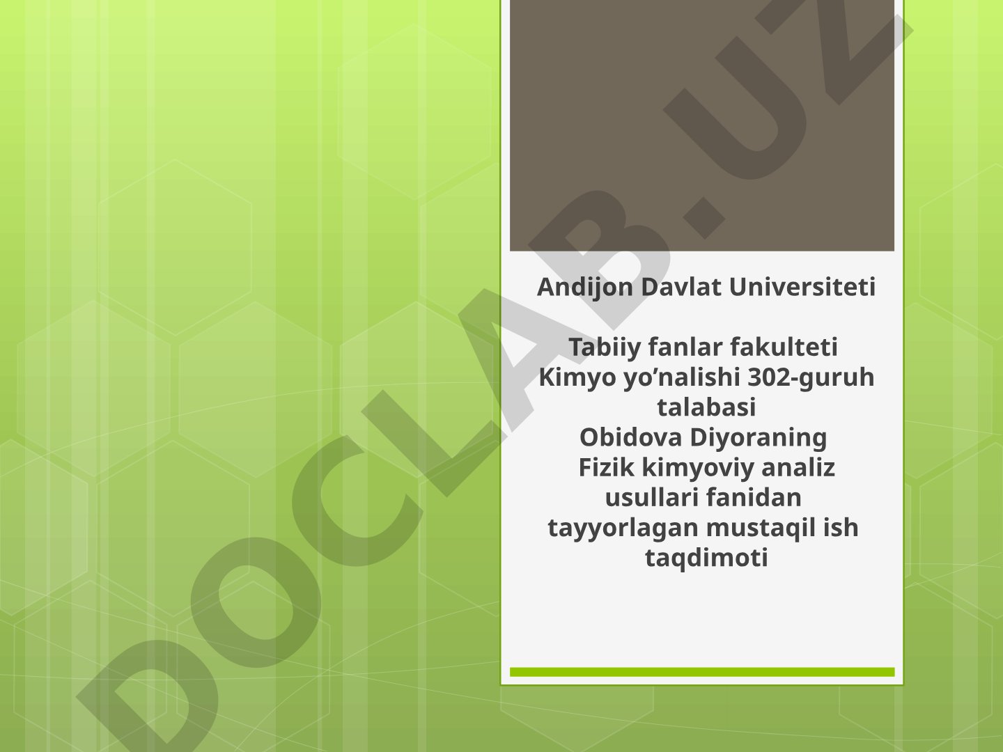 Fizik kimyoviy analizning optik usullari