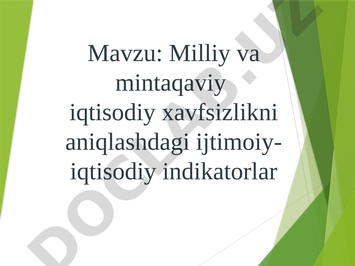 Milliy va mintaqaviy iqtisodiy xavfsizlikni aniqlashdagi ijtimoiy-iqtisodiy indikatorlar