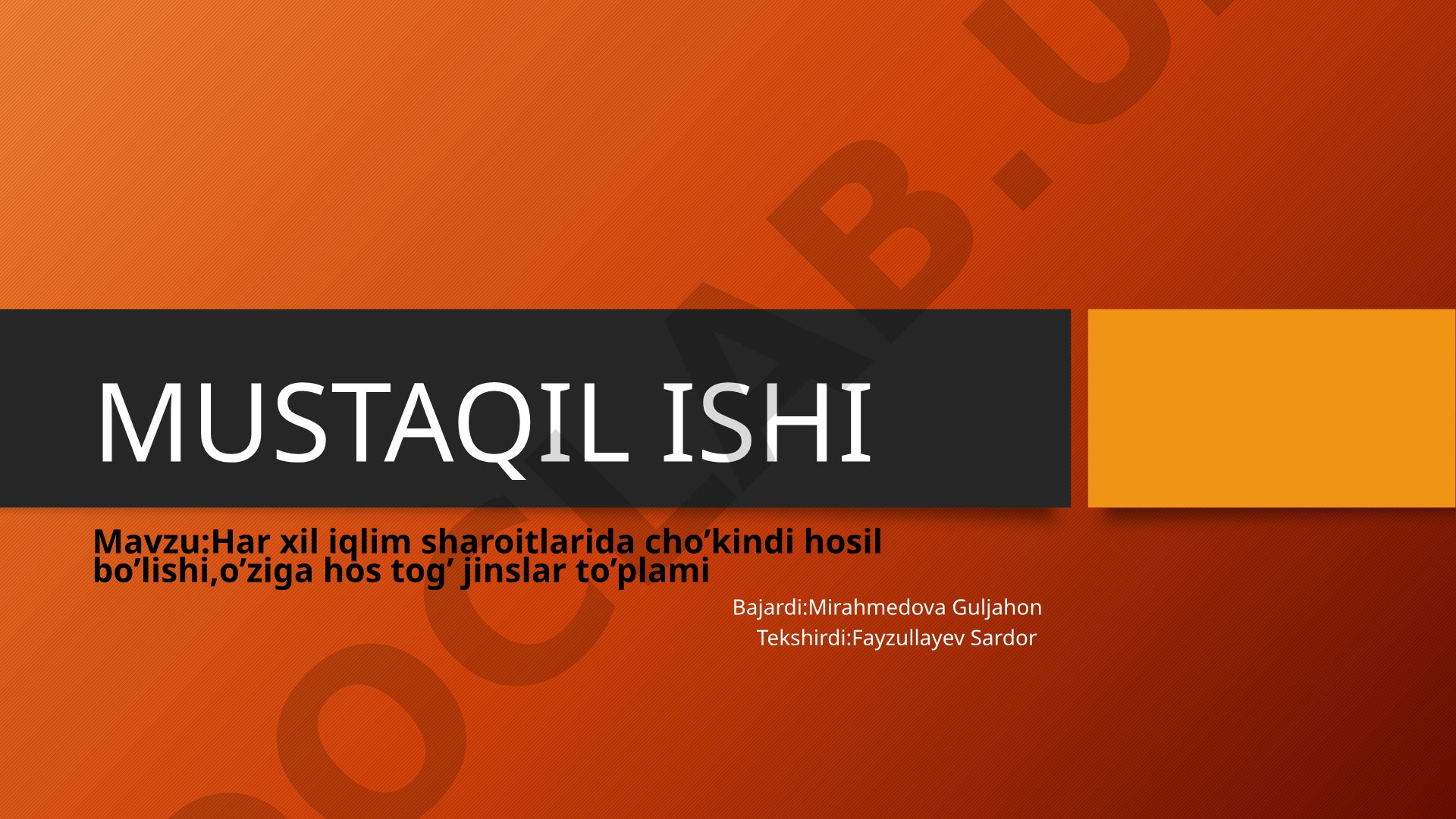Har xil iqlim sharoitlarida cho'kindi hosil bo'lishi, o'ziga hos tog' jinslar to'plami