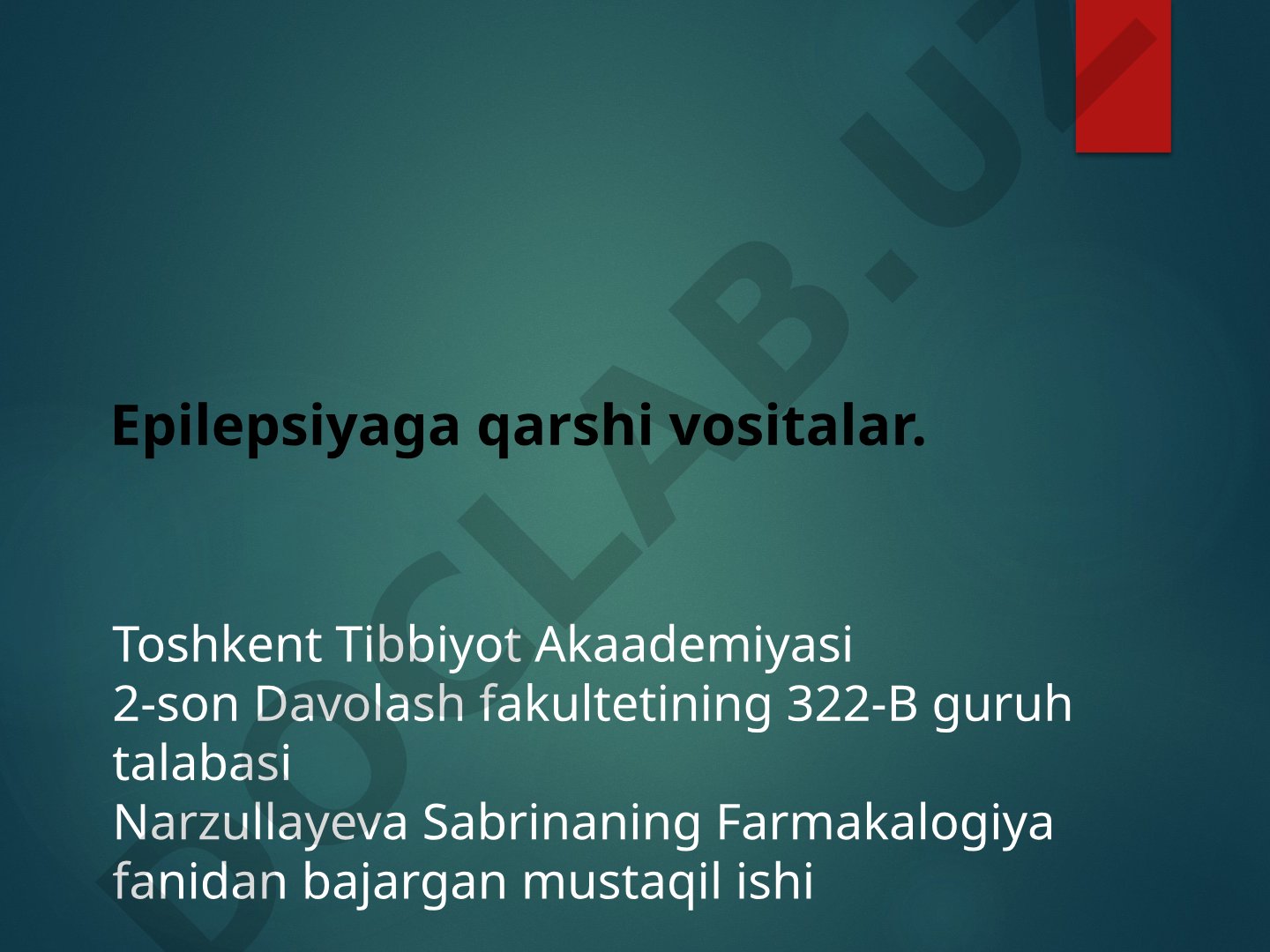 Epilepsiyaga qarshi vositalar