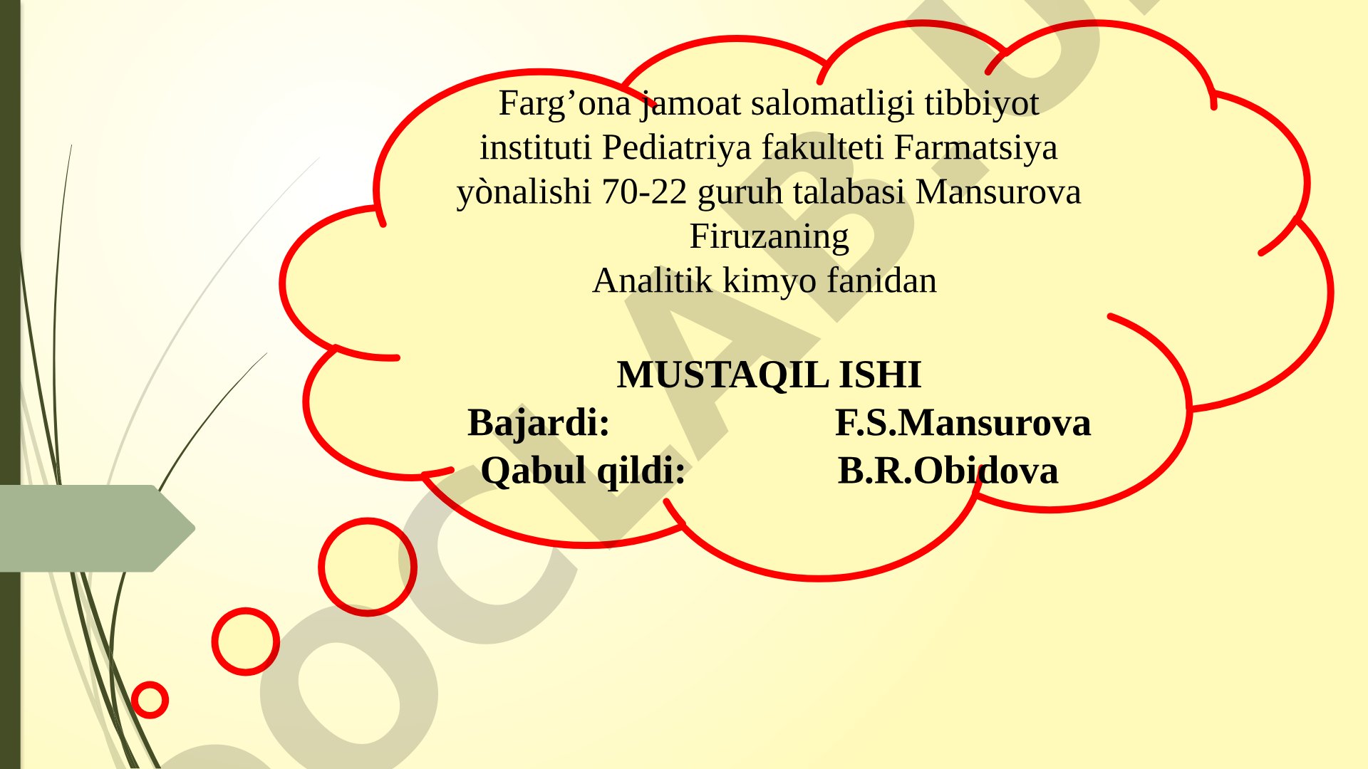 Nitrometriya titrlash usulida qaytaruvchilar va farmasevtik preparatlarni miqdorlarini aniqlash usuli.