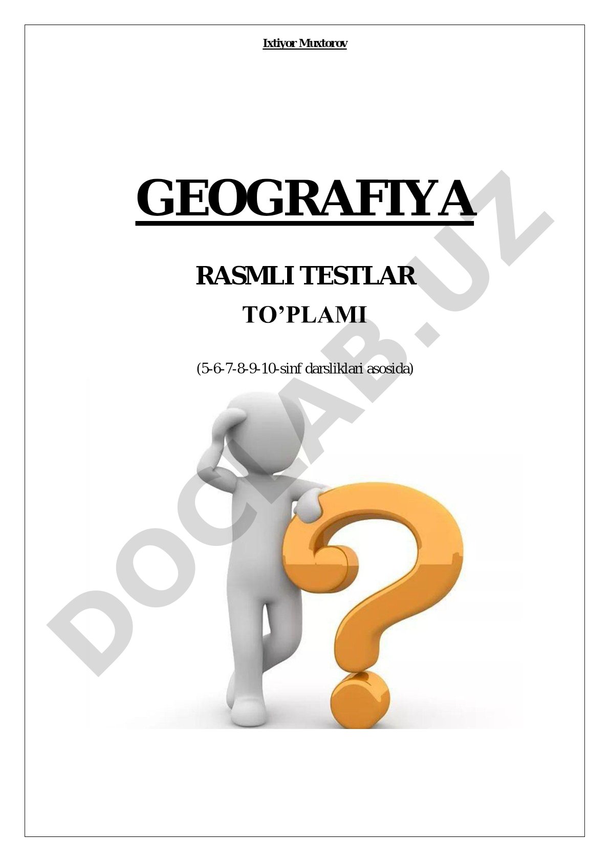 Geografiya rasmlı testlar to'plami