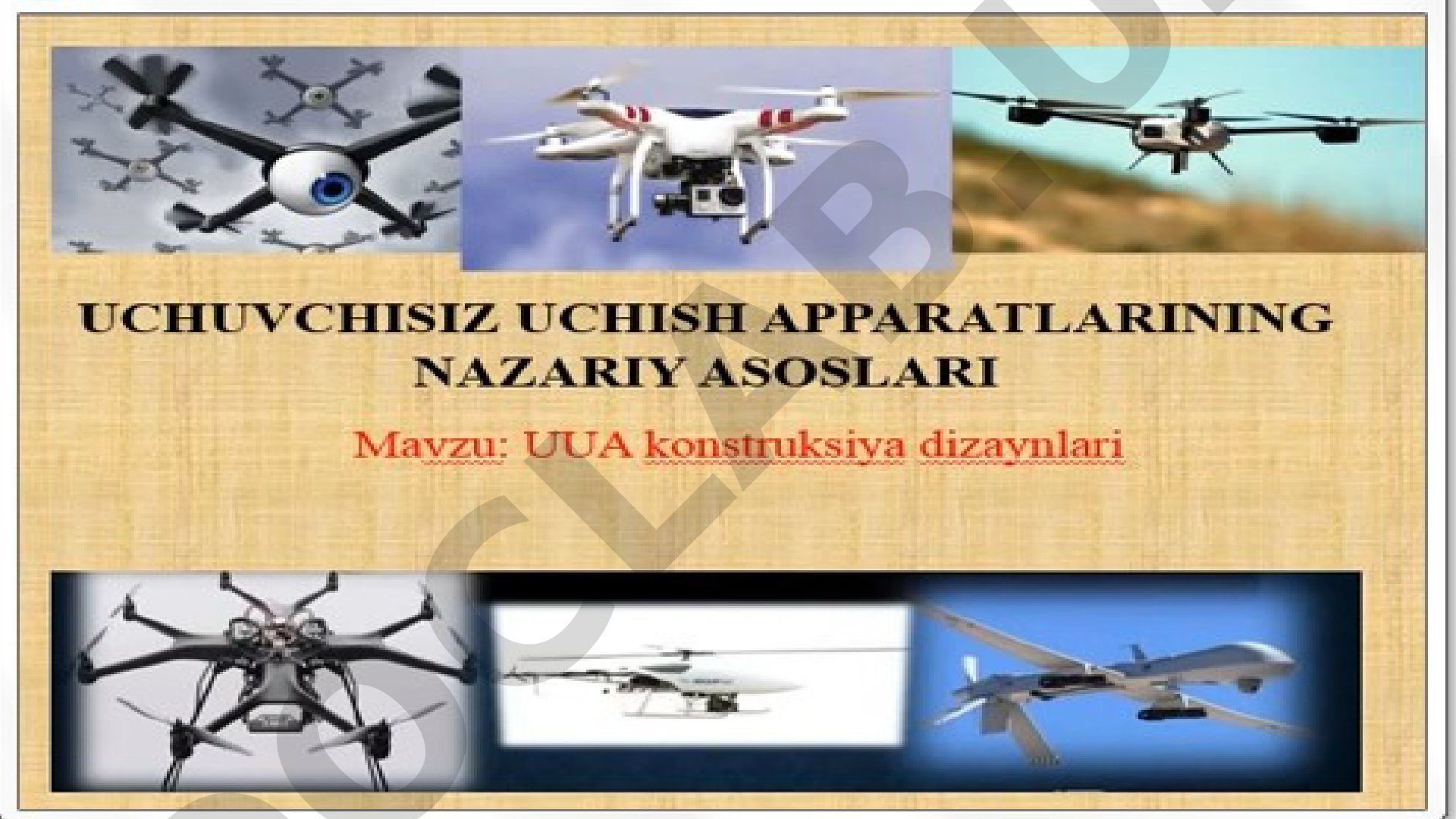 Uchuvchisiz uchish apparati konstruktsiyalari