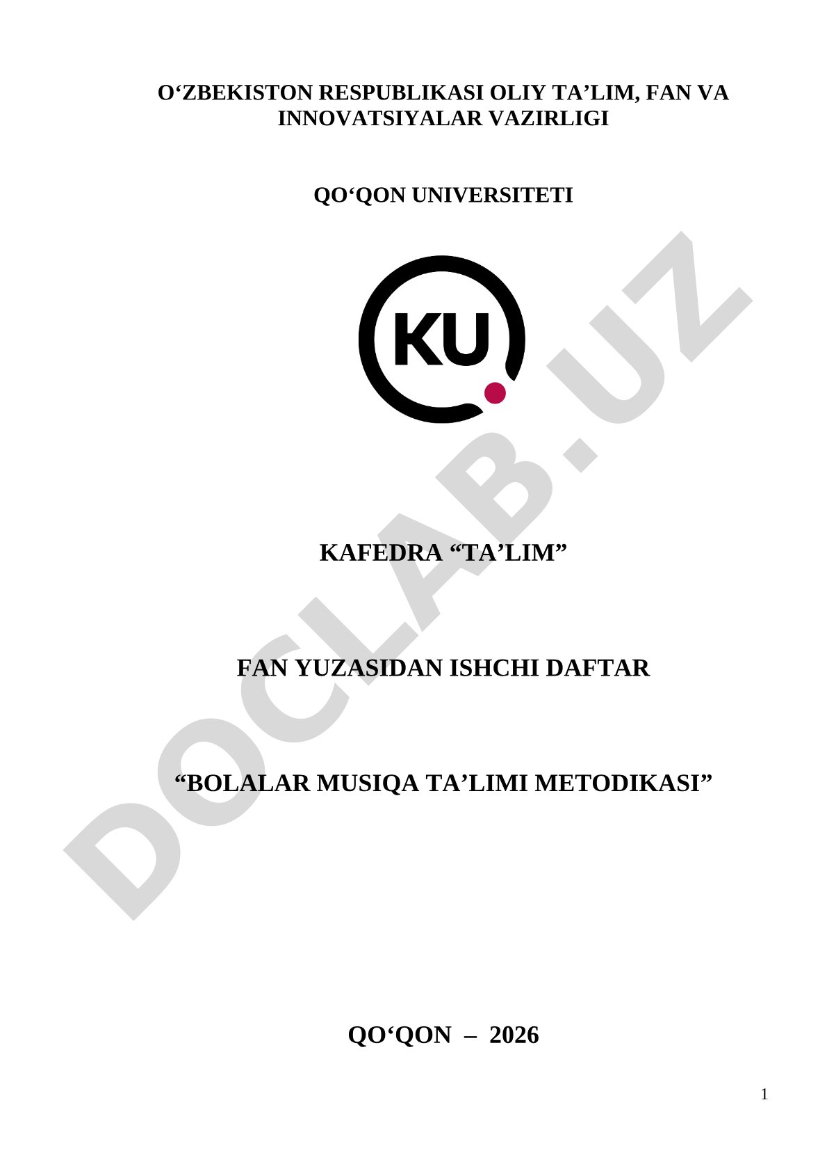 Bolalar musiqa ta’limi metodikasi