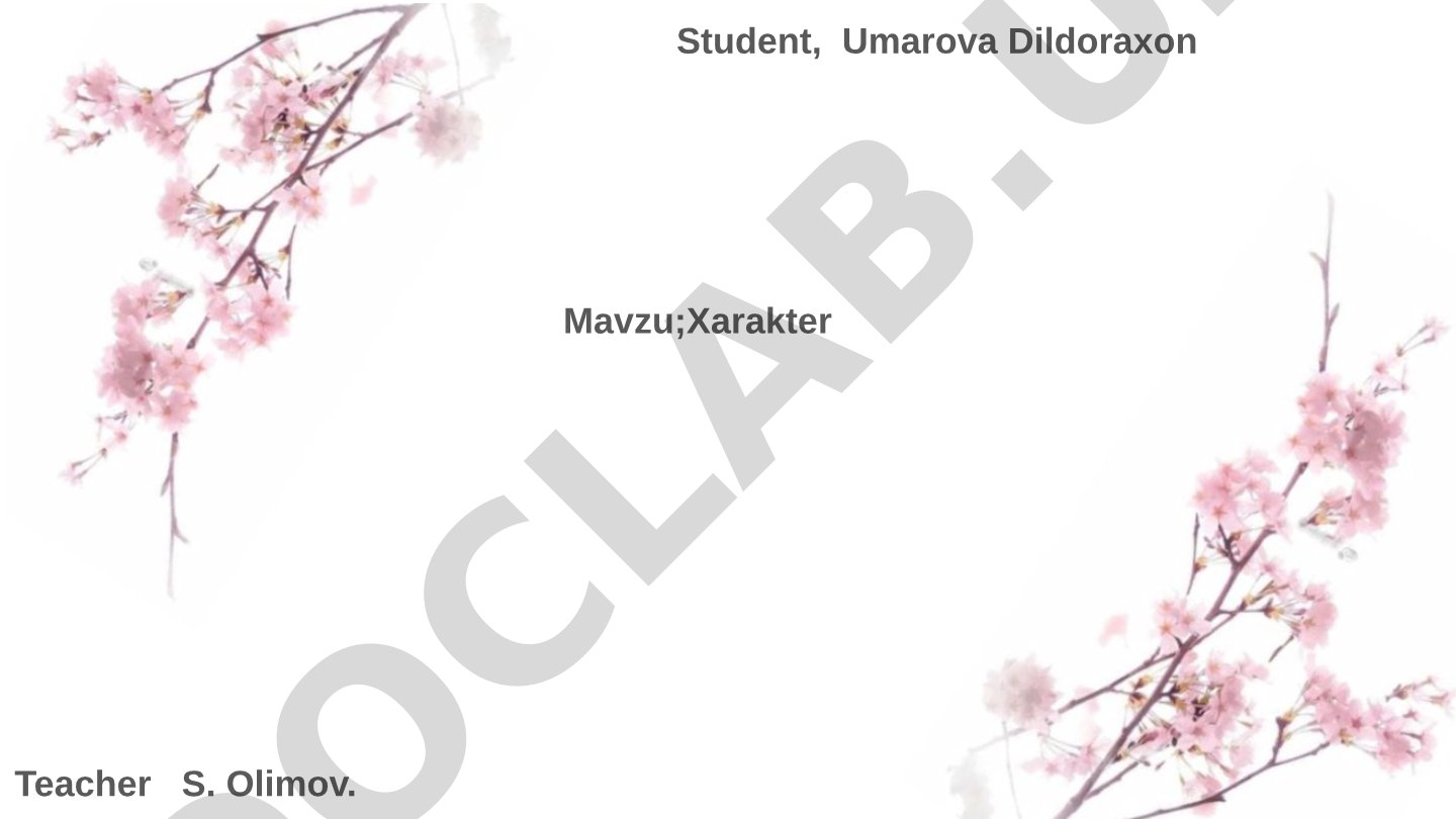 Xarakter: Inson Ma’naviy Qiyofasining Ko‘zgusi