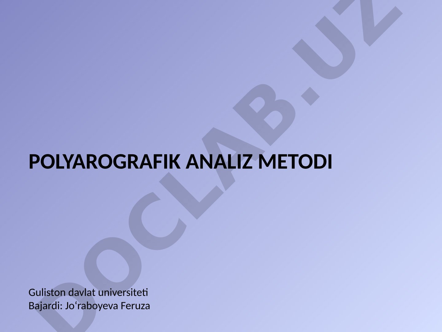 Polyarografik analiz metodi