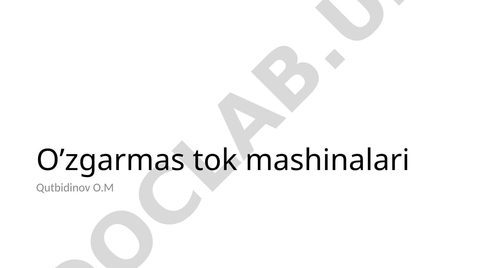 O‘zgaruvchan tok mashinalari, ularning stator va rotor tuzilishi hamda turlari haqida