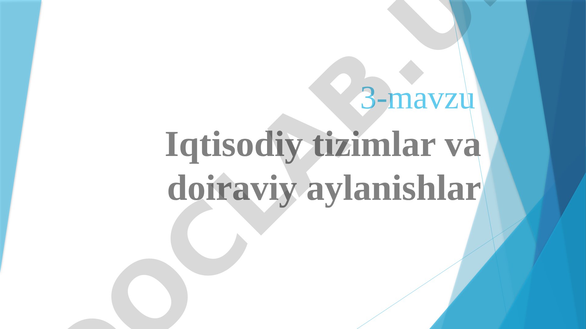 Iqtisodiy tizimlar va doiraviy aylanishlar
