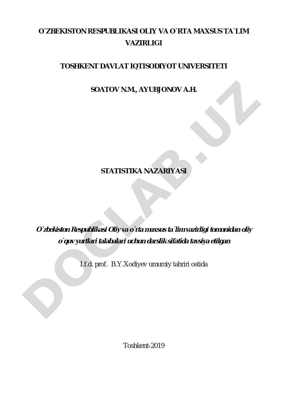 Statistika nazariyasi