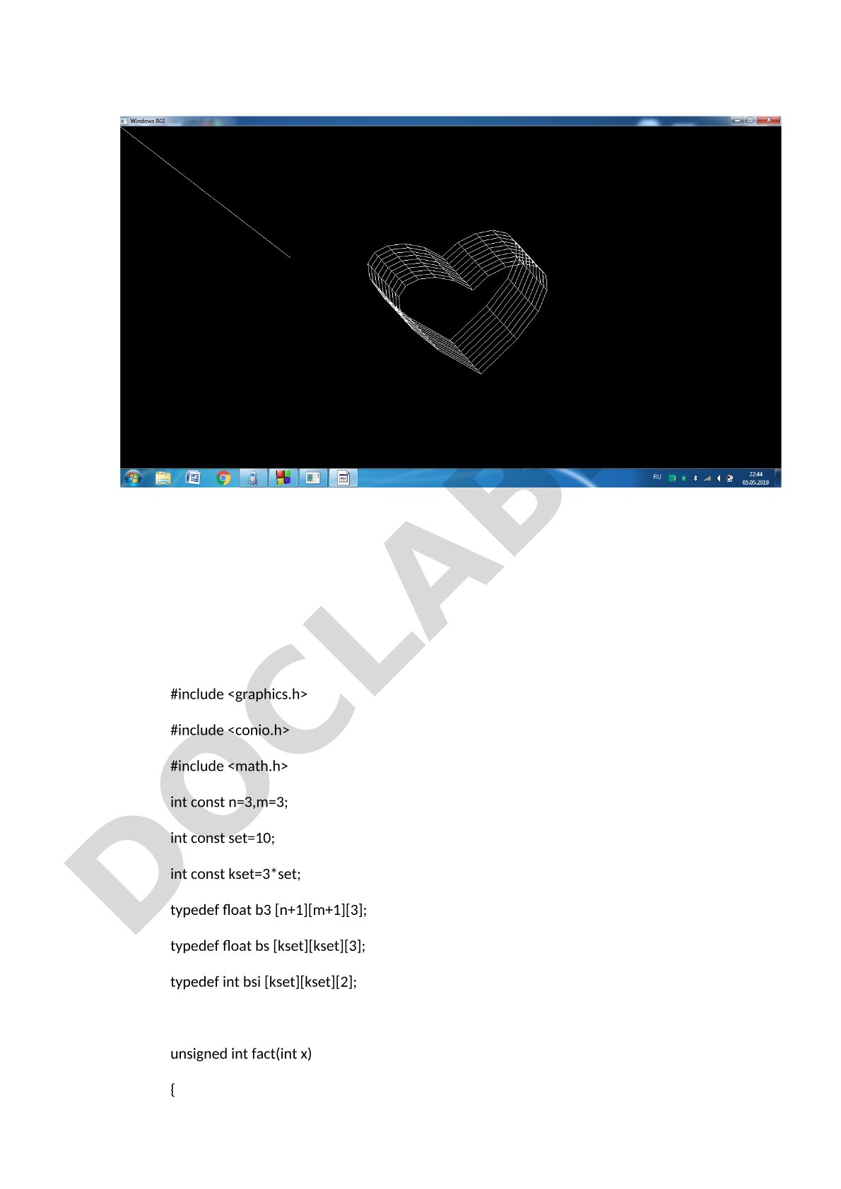 Bézier yuzalarini hisoblash dasturi