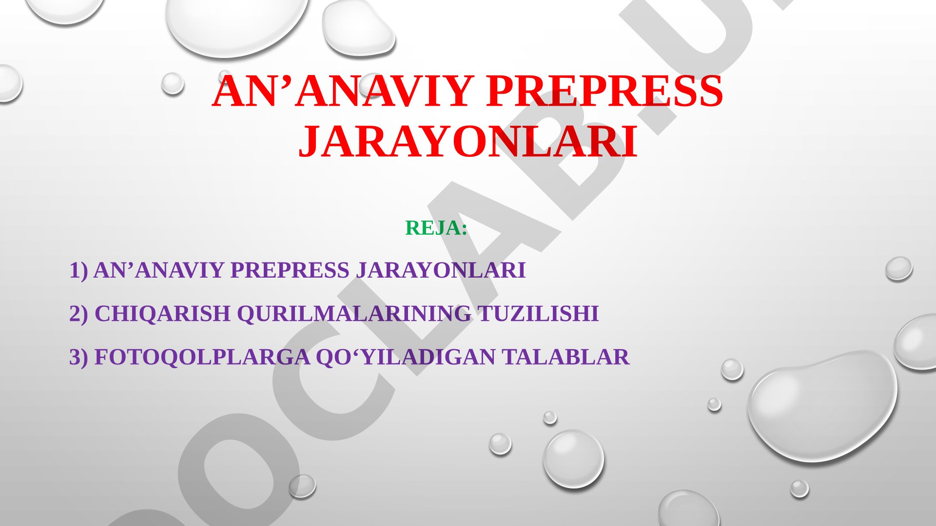 An’anaviy prepress jarayonlari