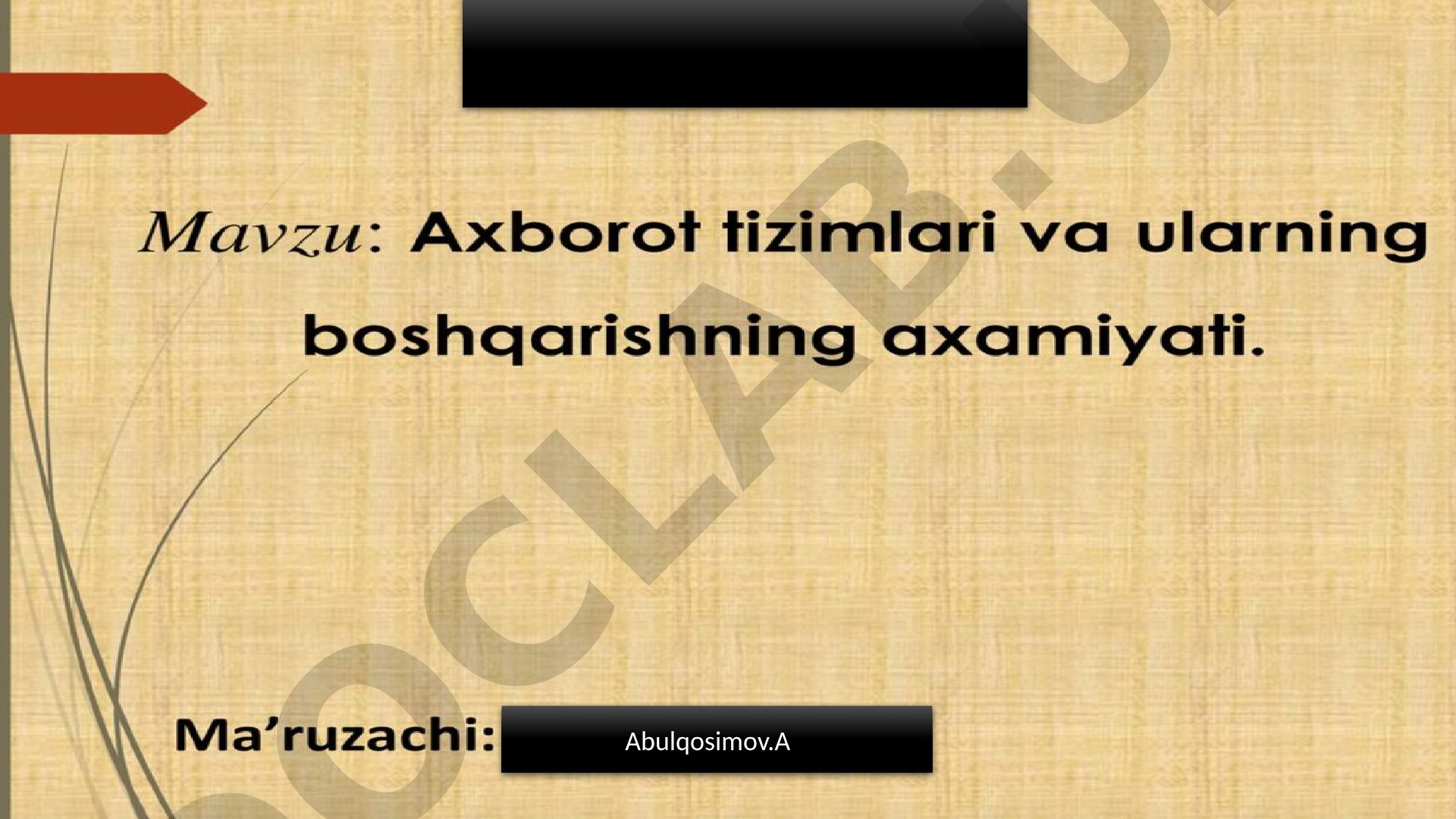 Abulqosimov.A E’tiboringiz uchun rahmat