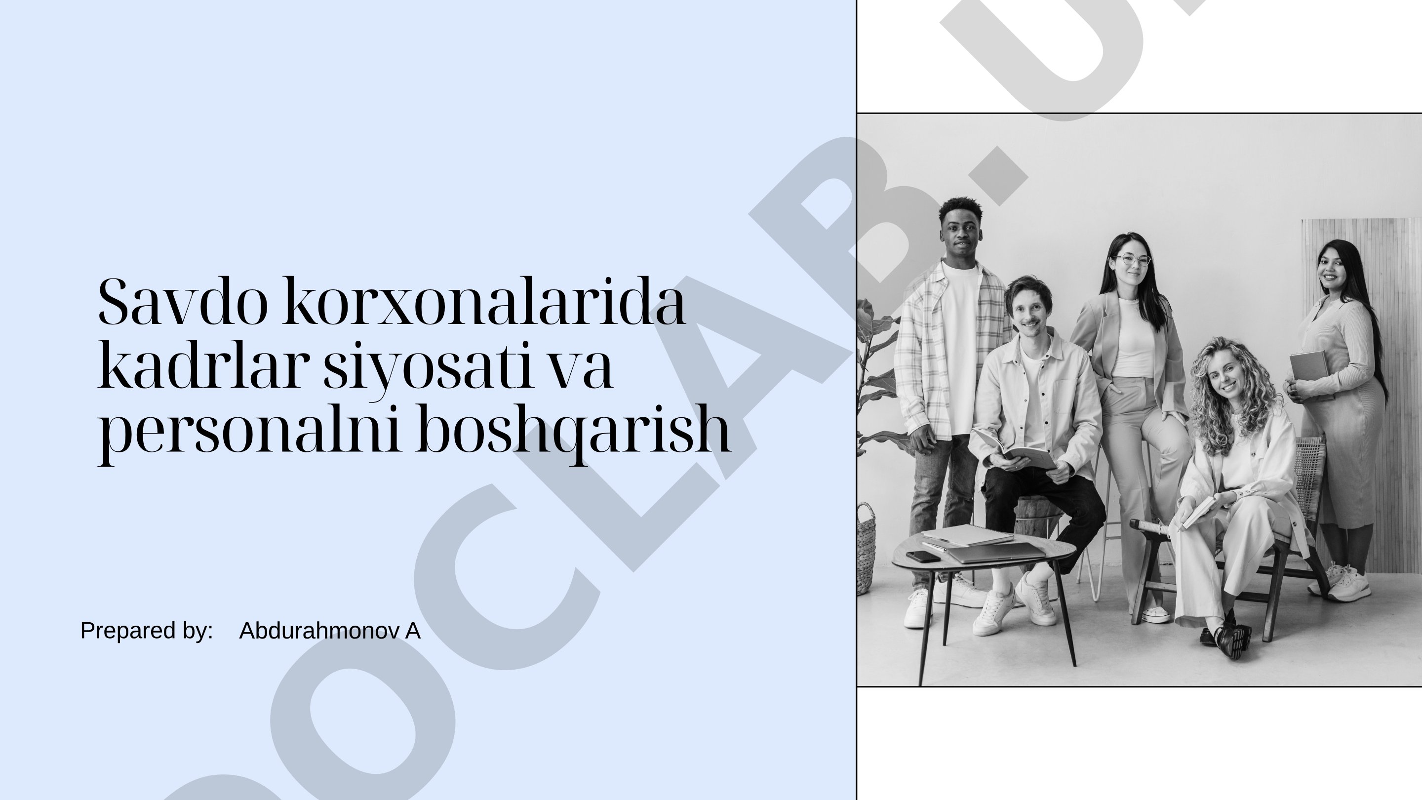 Savdo korxonalarida kadrlar siyosati va personalni boshqarish