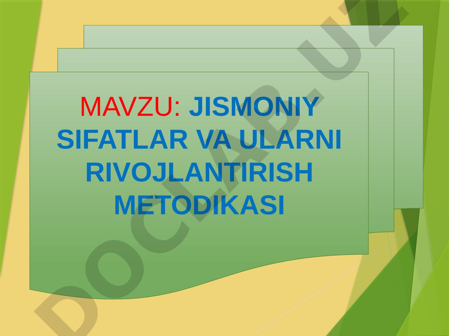 Jismoniy sifatlar va ularni rivojlantirish metodikasi: tezkorlik