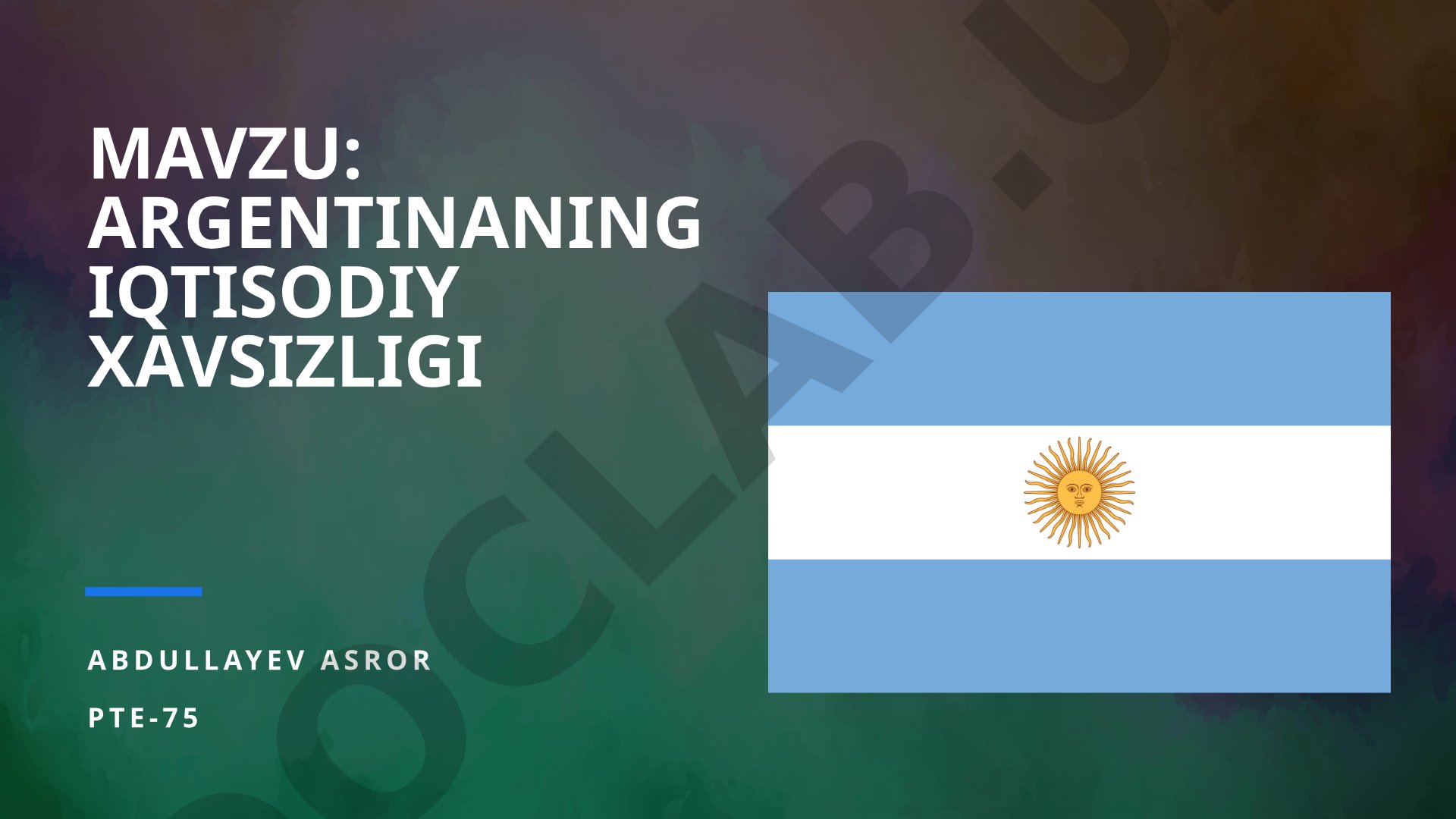 ARGENTINANING IQTISODIY XAVSIZLIGI
