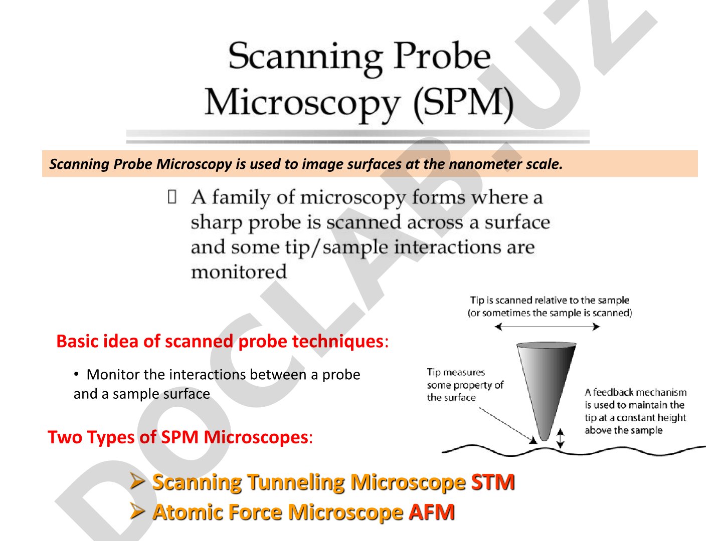 Scanning Probe Microscopy: STM and AFM Techniques