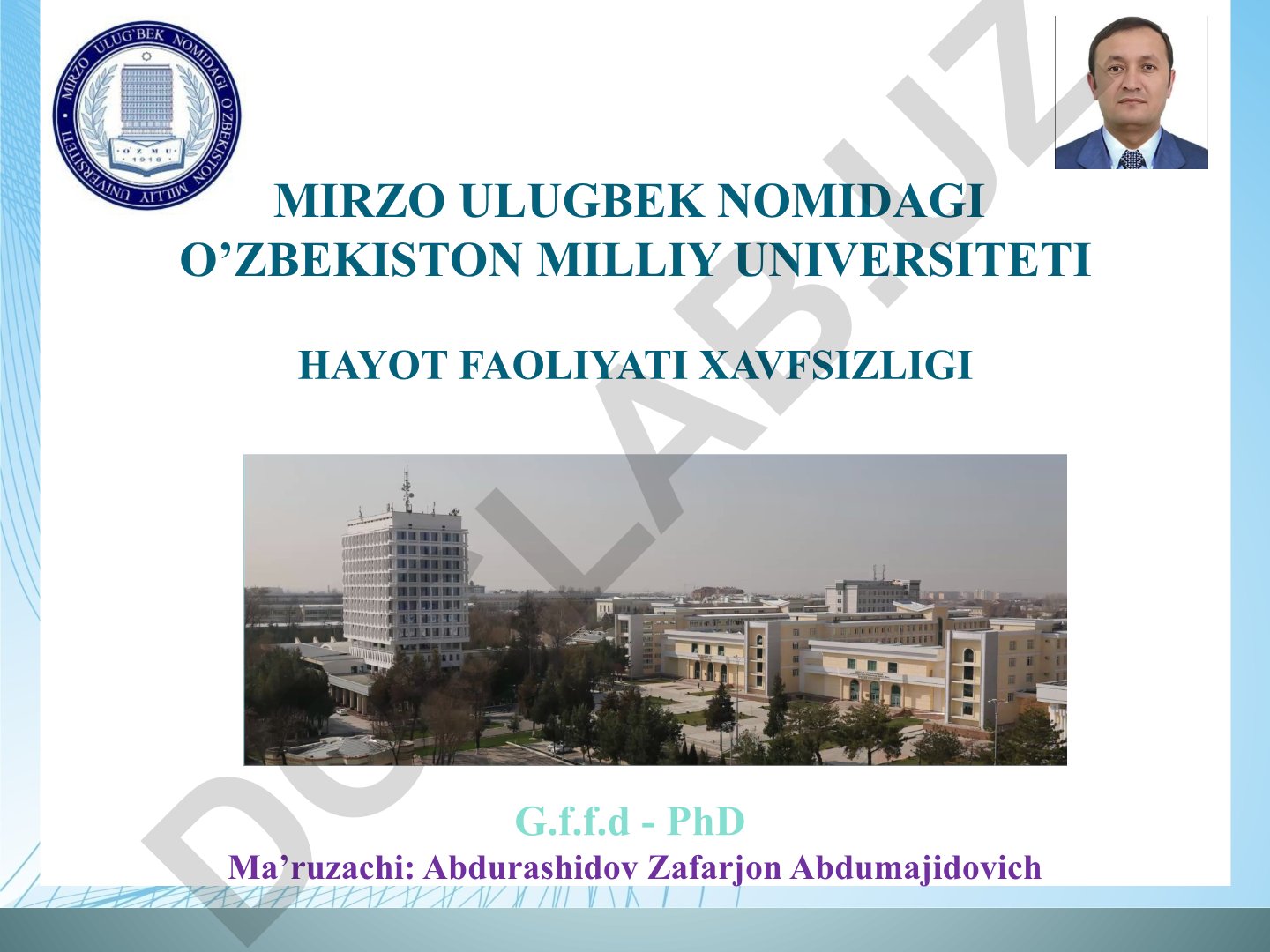 Ishlab chiqarishda faoliyat xavfsizligini boshqarish tizimini tashkil qilish