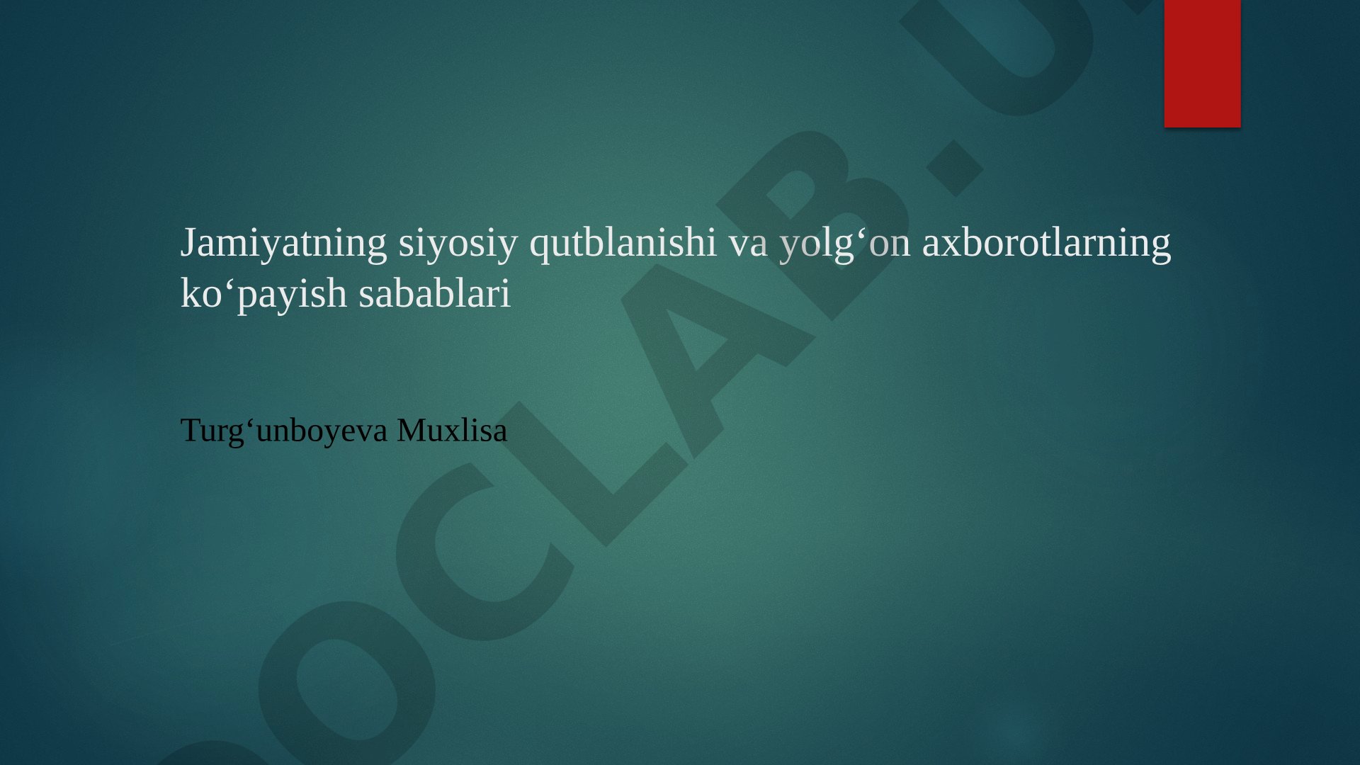 Jamiyatning siyosiy qutblanishi va yolgʻon axborotlarning koʻpayish sabablari