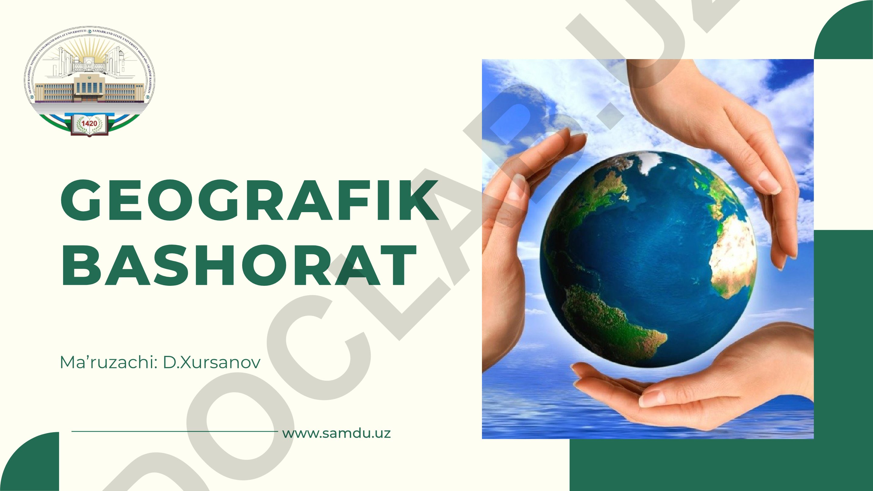 Geografik bashorat haqida tushuncha va usullari