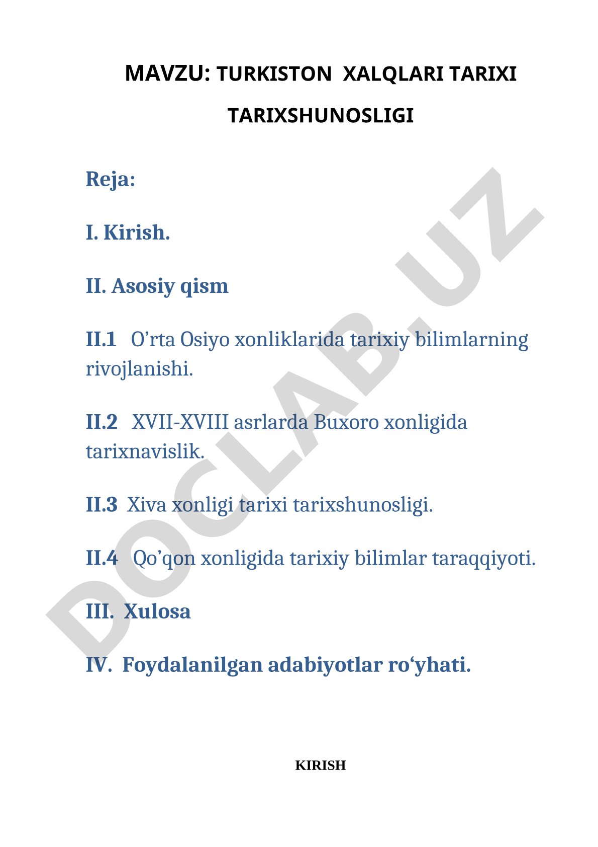 Turkiston xalqlari tarixi tarixshunosligi
