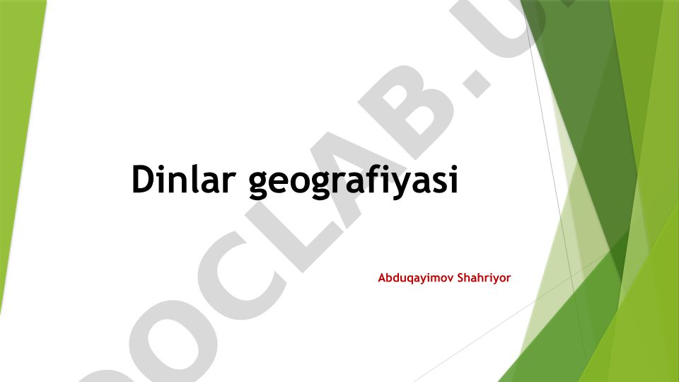 Dinlar geografiyasi