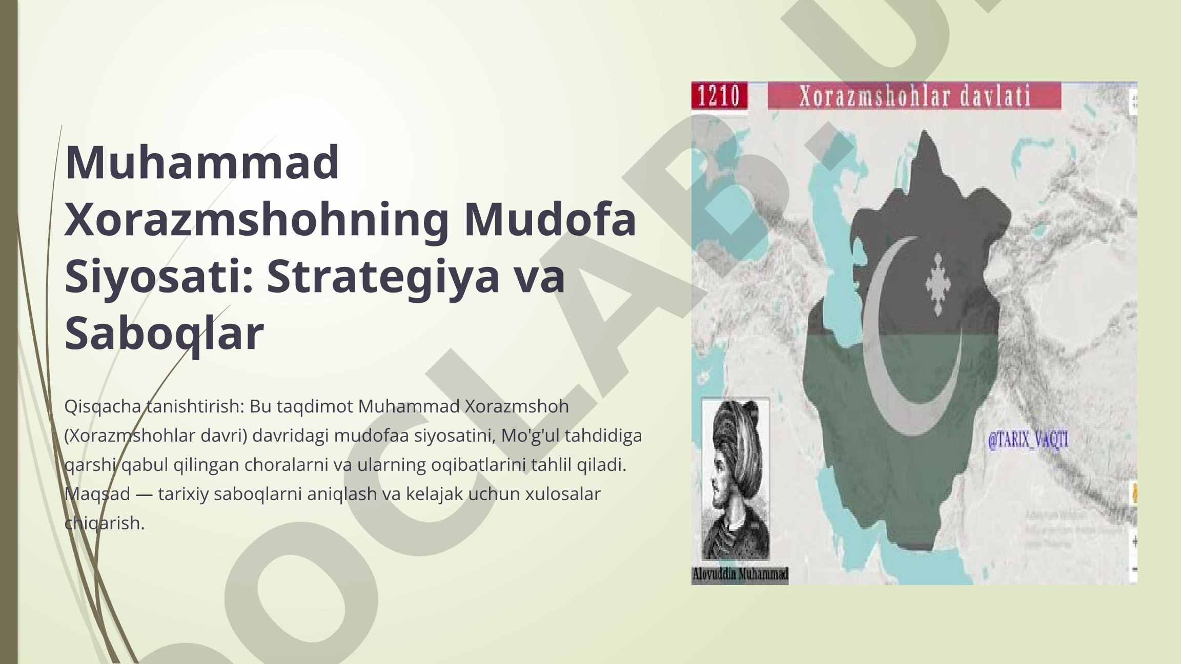 Muhammad Xorazmshohning Mudofa Siyosati: Strategiya va Saboqlar