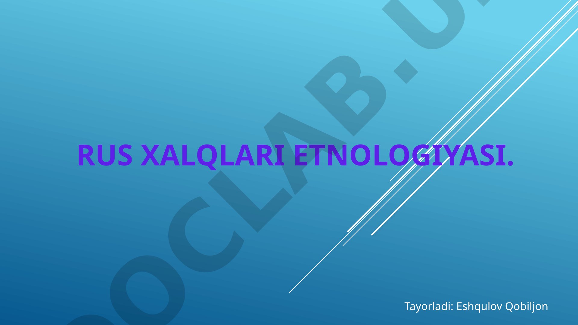 Rus xalqlari etnologiyasi, foydalanilgan adabiyotlar bilan