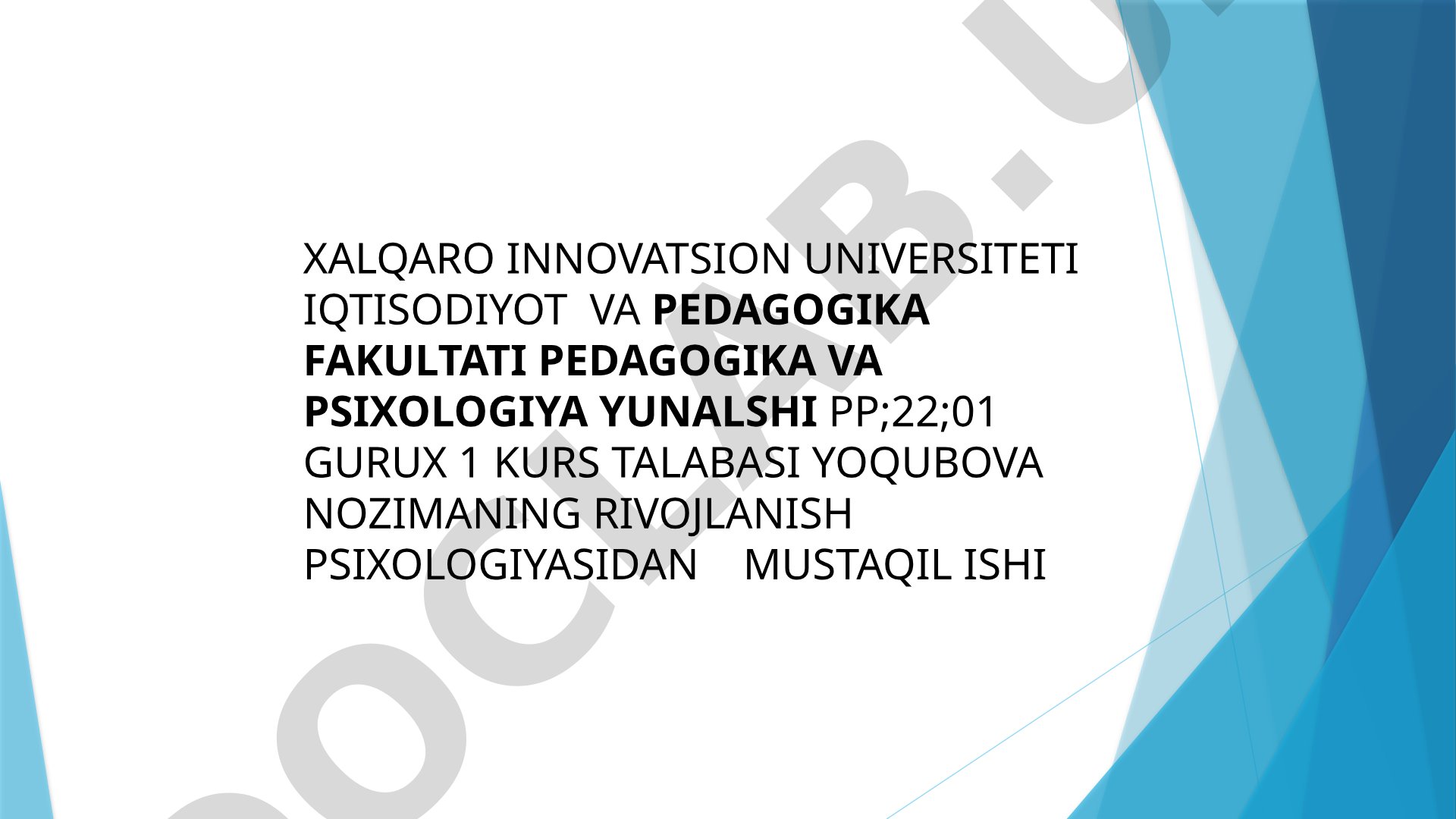 Bolalar rivojlanishini taraqqiyotini o'rganishning didaktik tamoyili