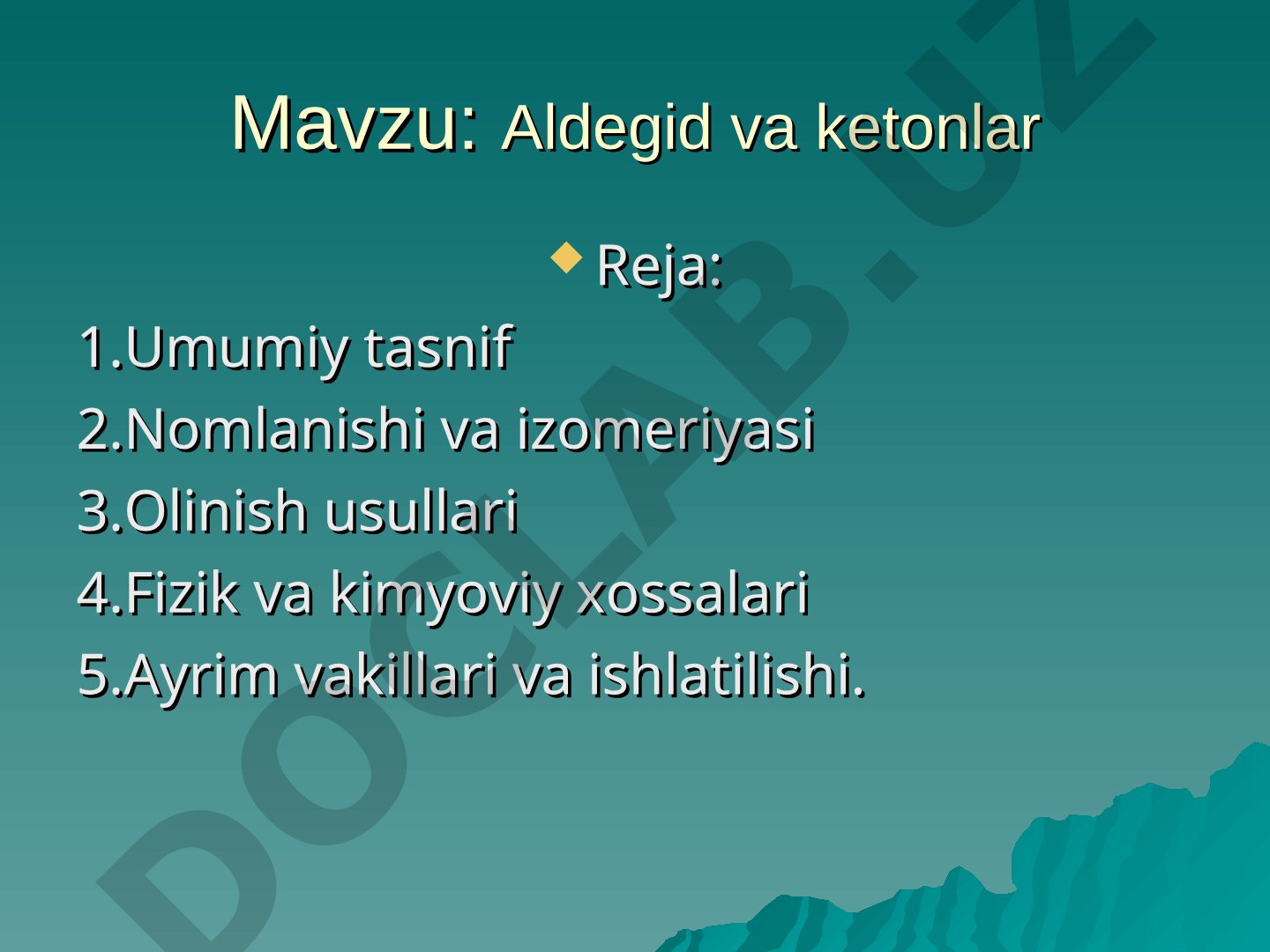 Aldegid va ketonlar