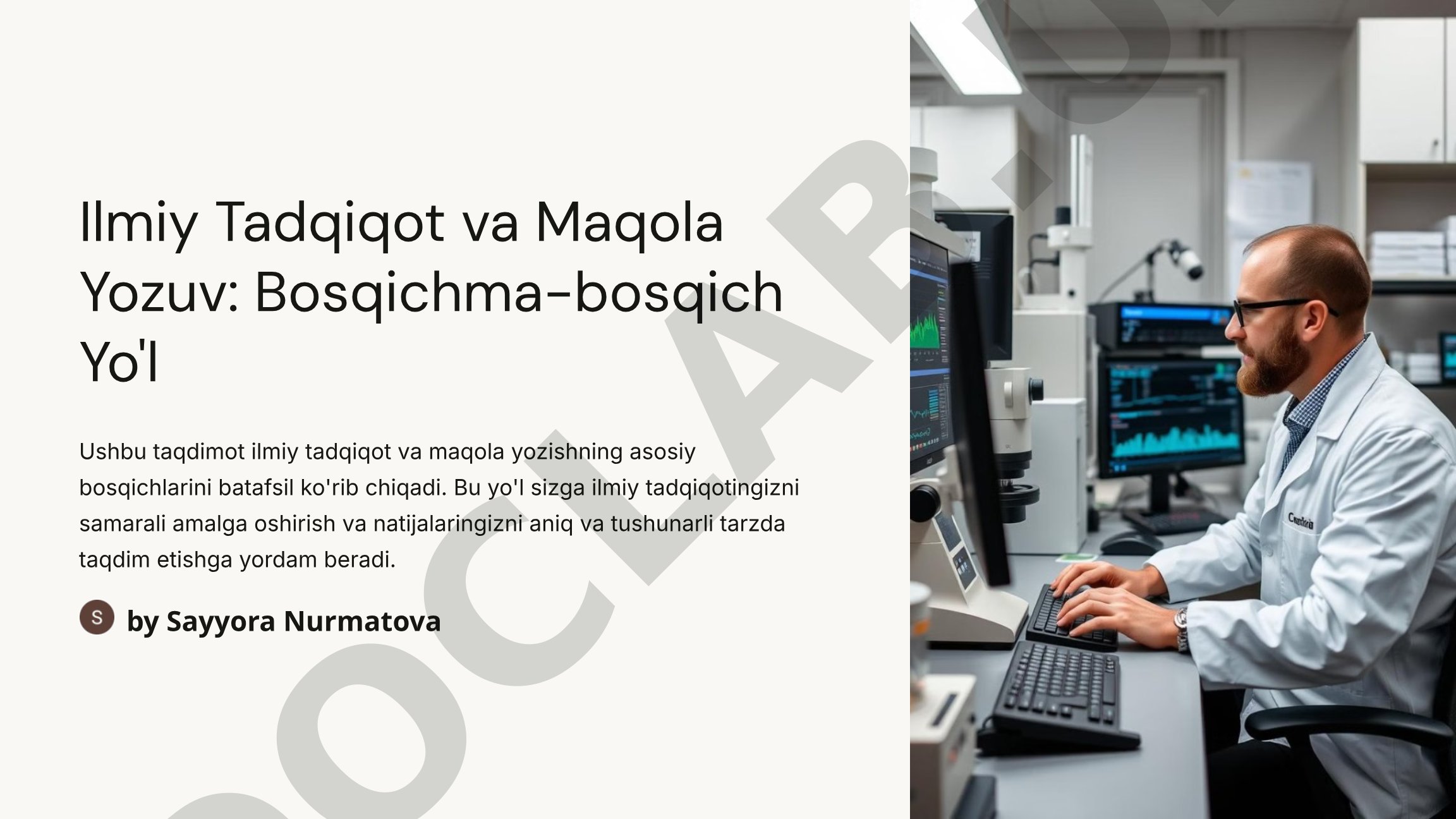 Ilmiy Tadqiqot va Maqola Yozuv: Bosqichma-bosqich Yo'l