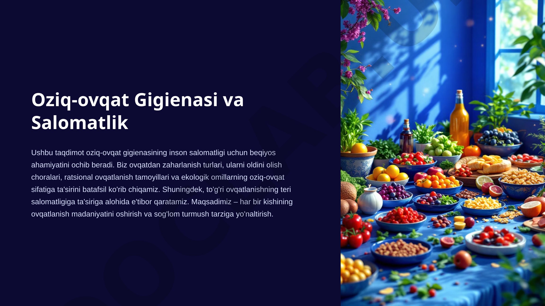 Oziq-ovqat Gigienasi va Salomatlik