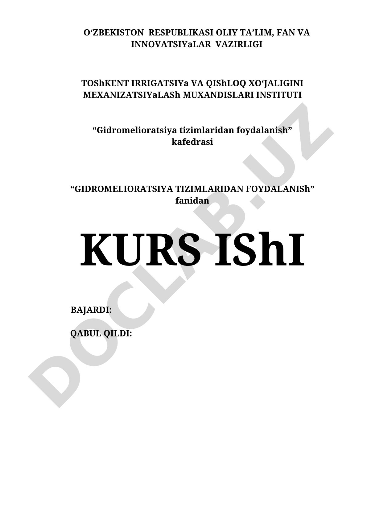 O‘zbekistonda sug‘oriladigan yerlarning meliorativ holati va suv omborlari statistikasi
