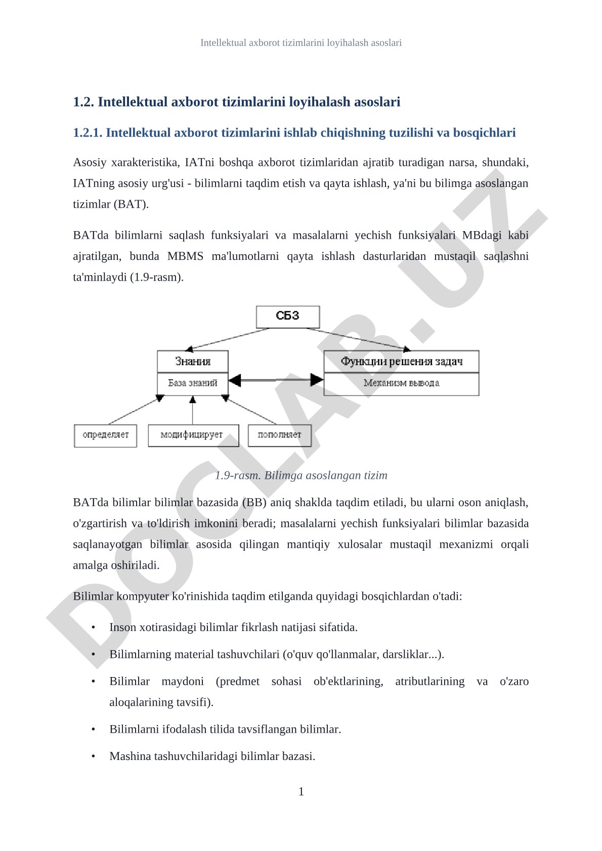 Intellektual axborot tizimlarini loyihalash asoslari
