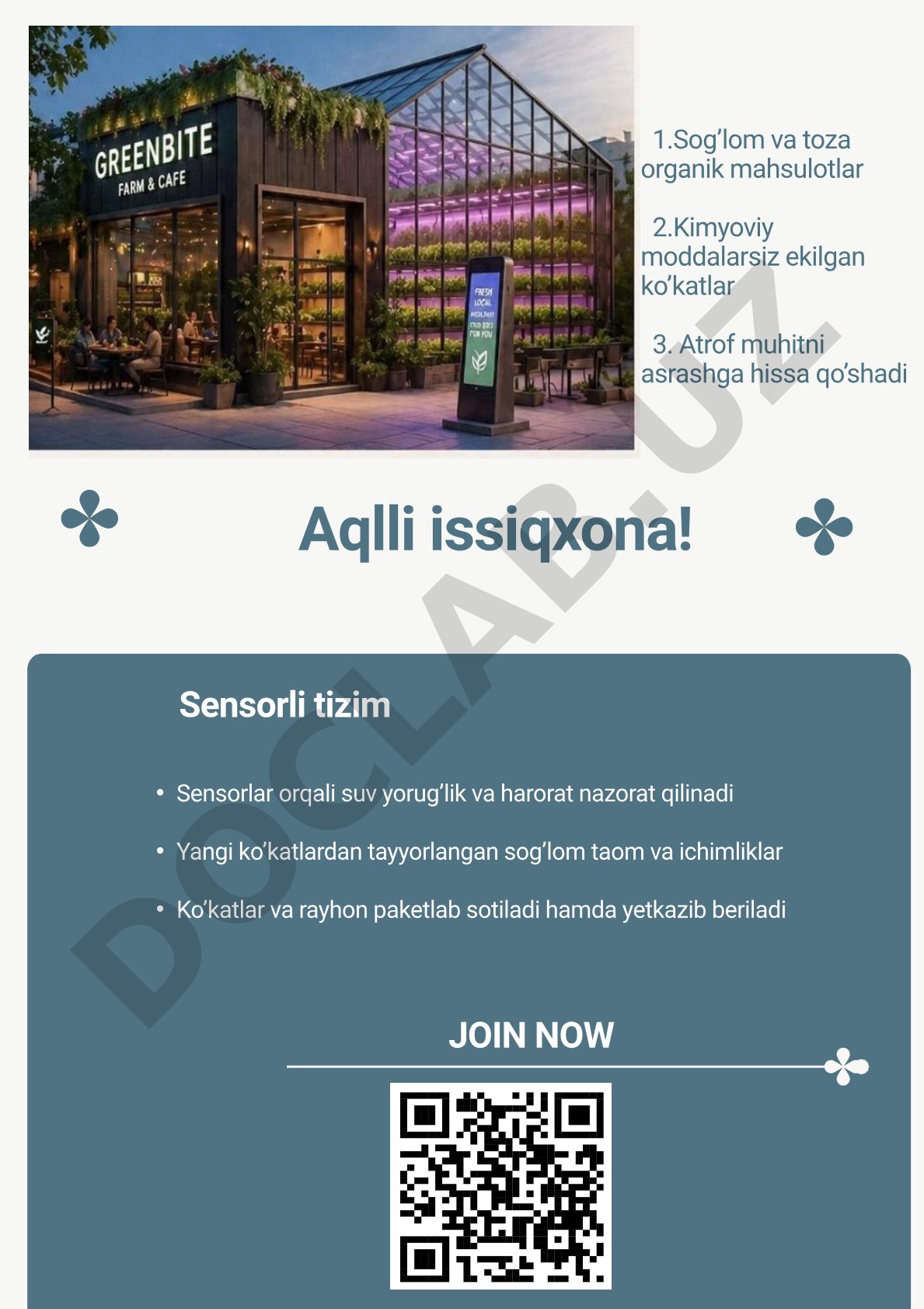 Aqlli issiqxona sensorli tizimi