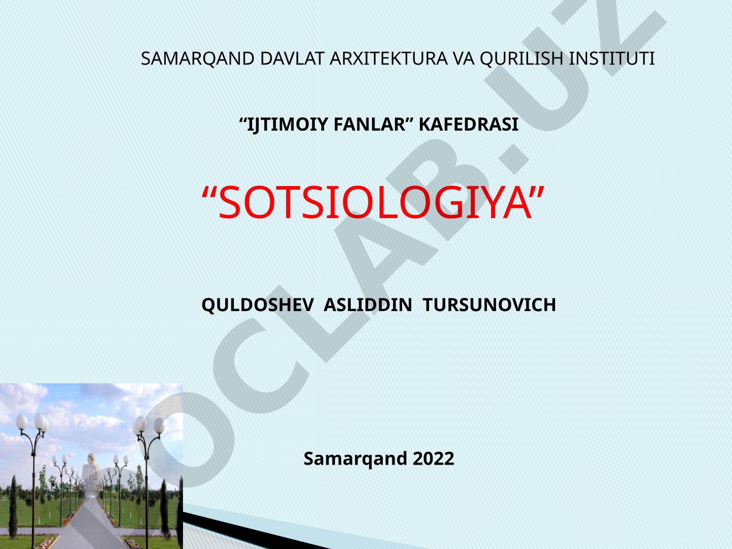 Sotsiologiya fan sifatida