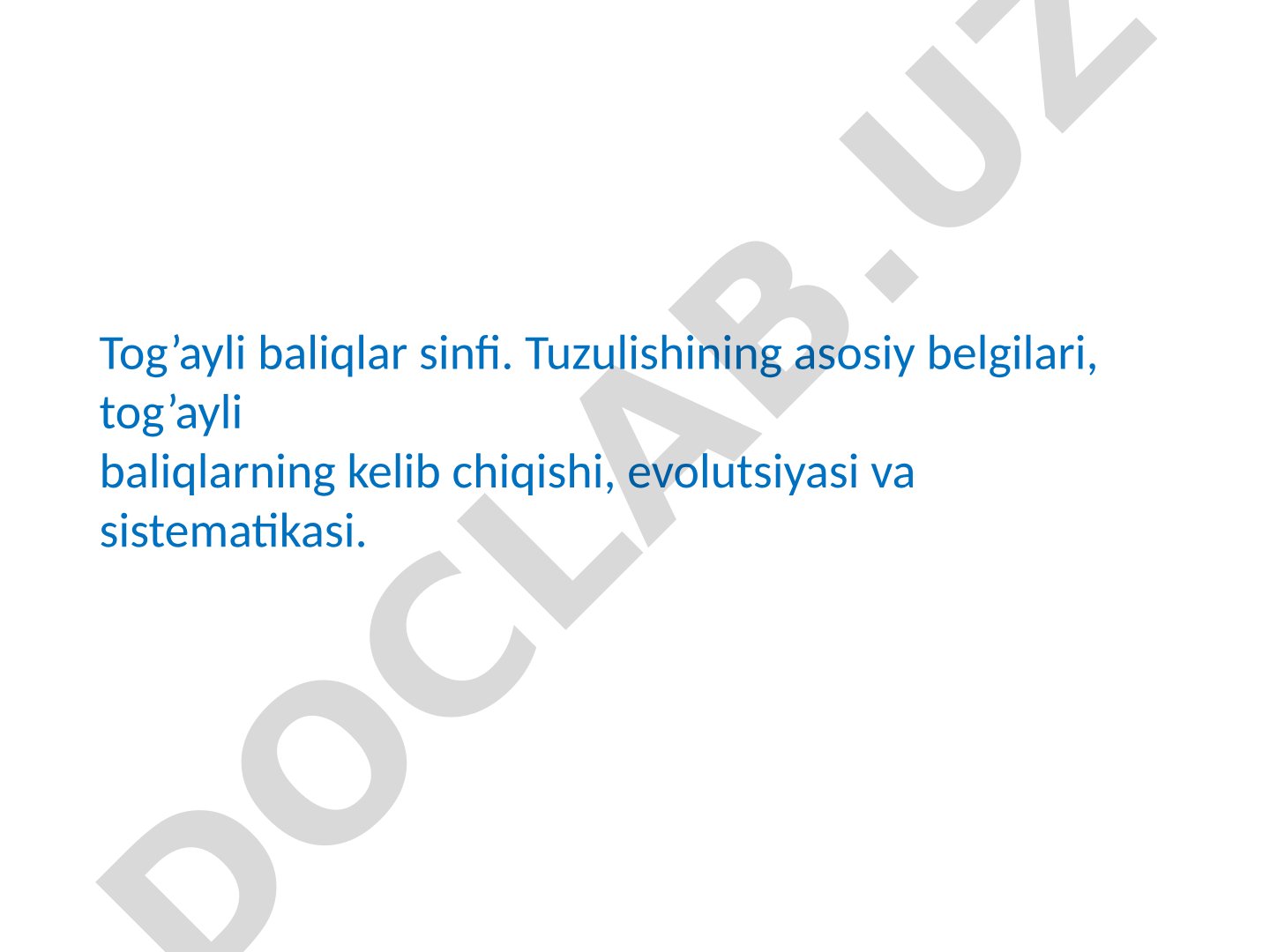 Tog'ayli baliqlar sinfi
