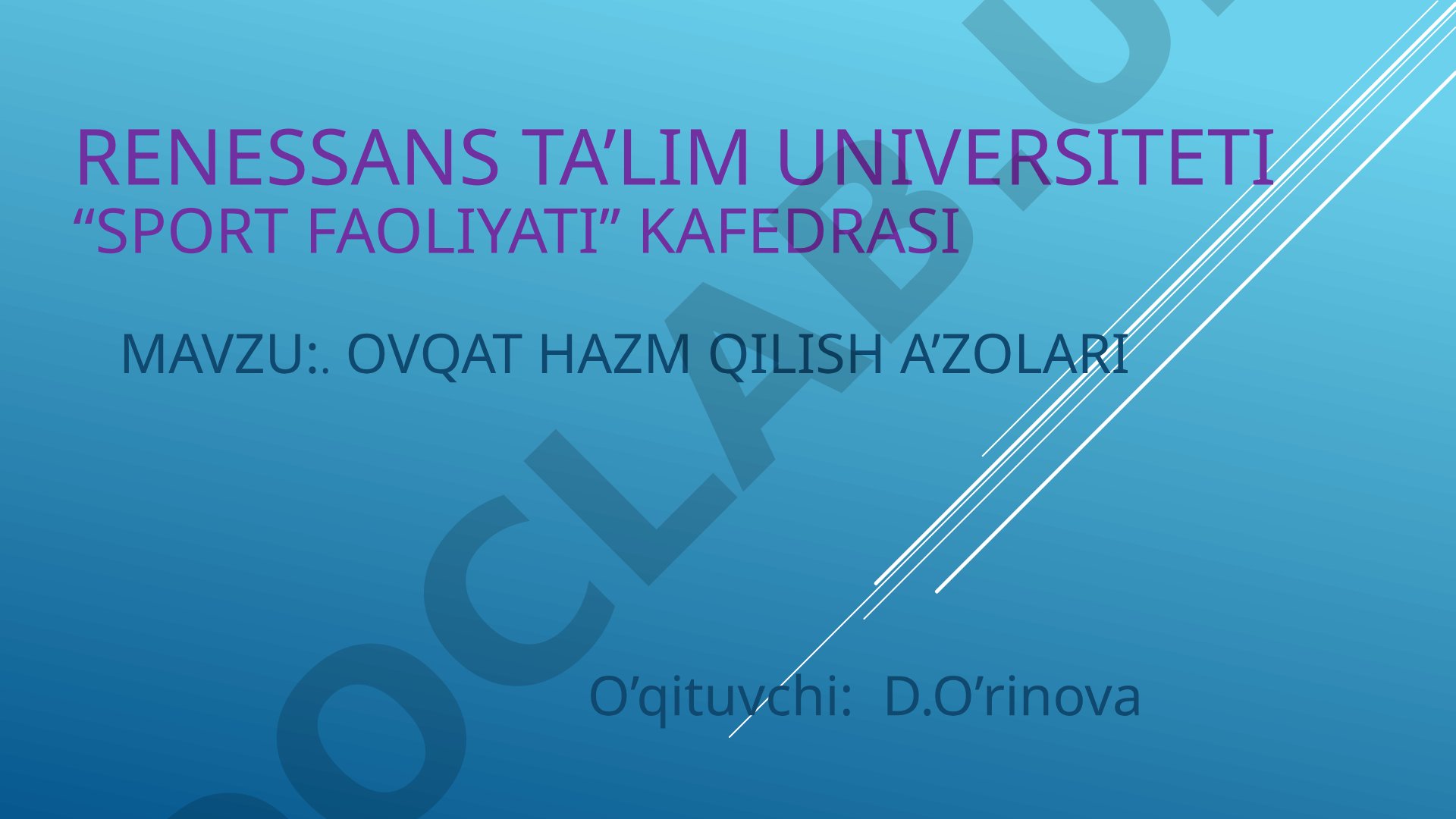 Ovqat hazm qilish a'zolari