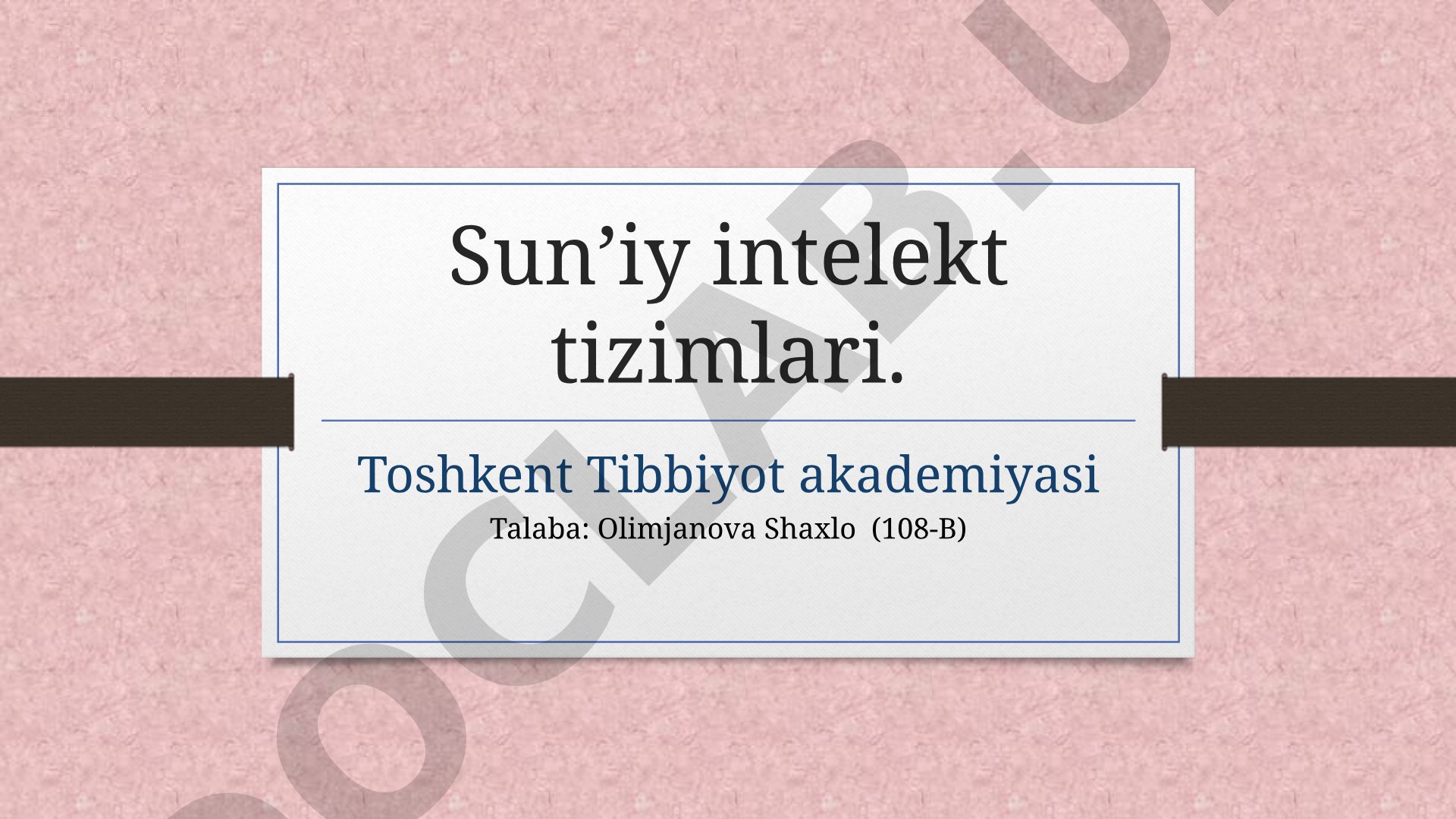 Sun’iy intelekt tizimlari