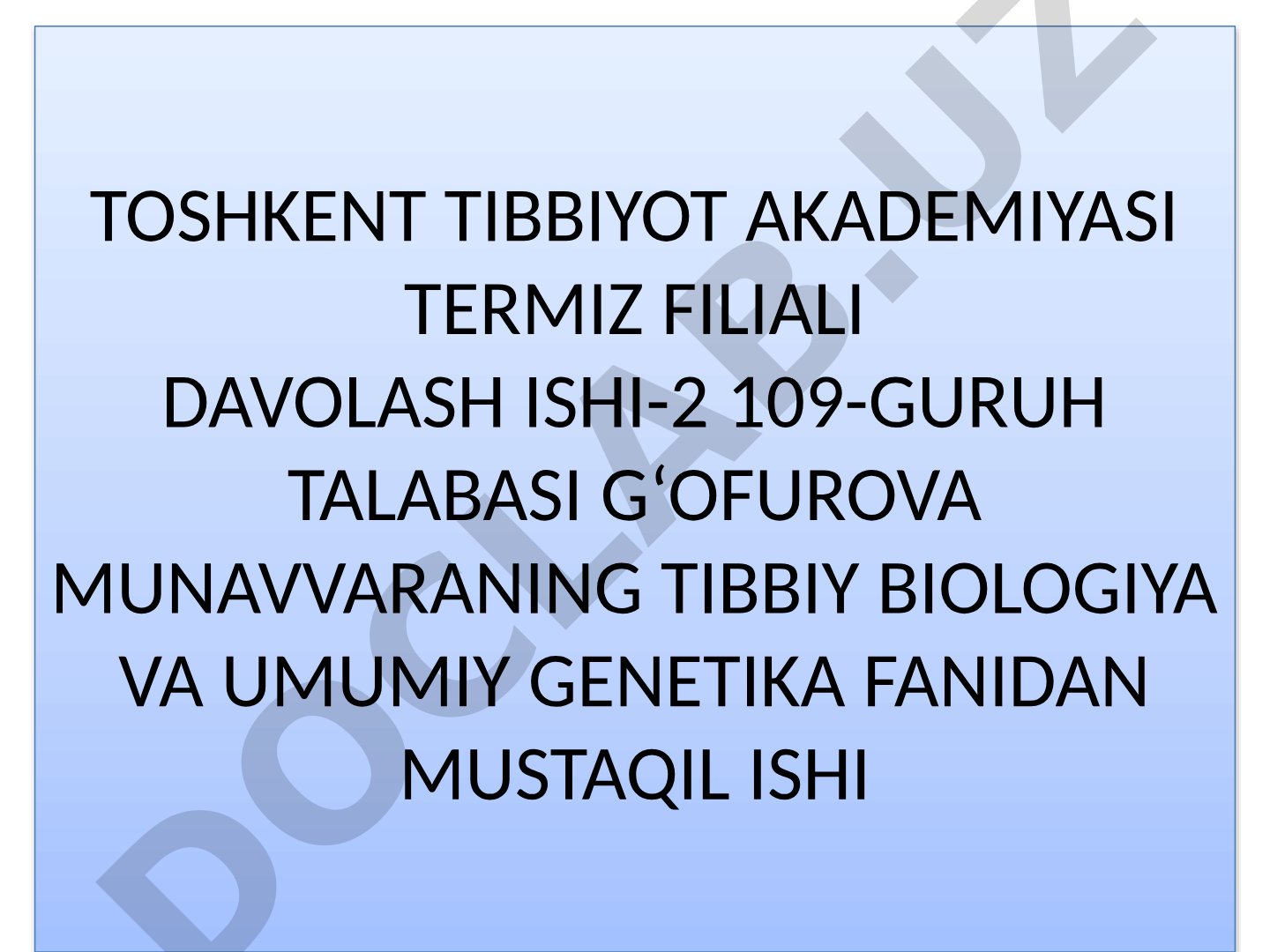 Irsiyatning xromosoma nazariyasi. T.G. Morgan. Genlarning birikish holati, krossingover. Belgilarning jinsga birikkan holda irsiylanishi