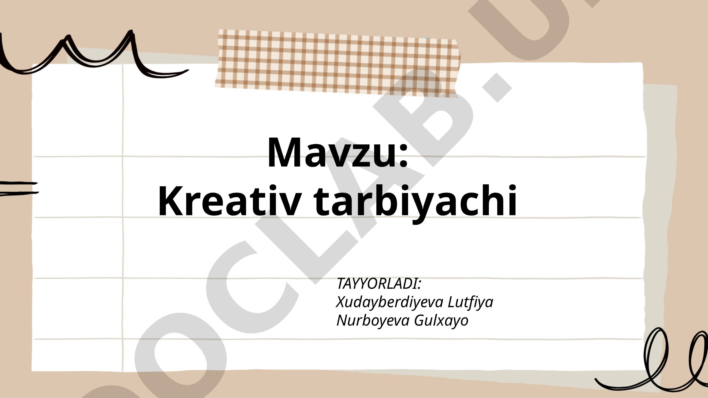 Kreativ tarbiyachi