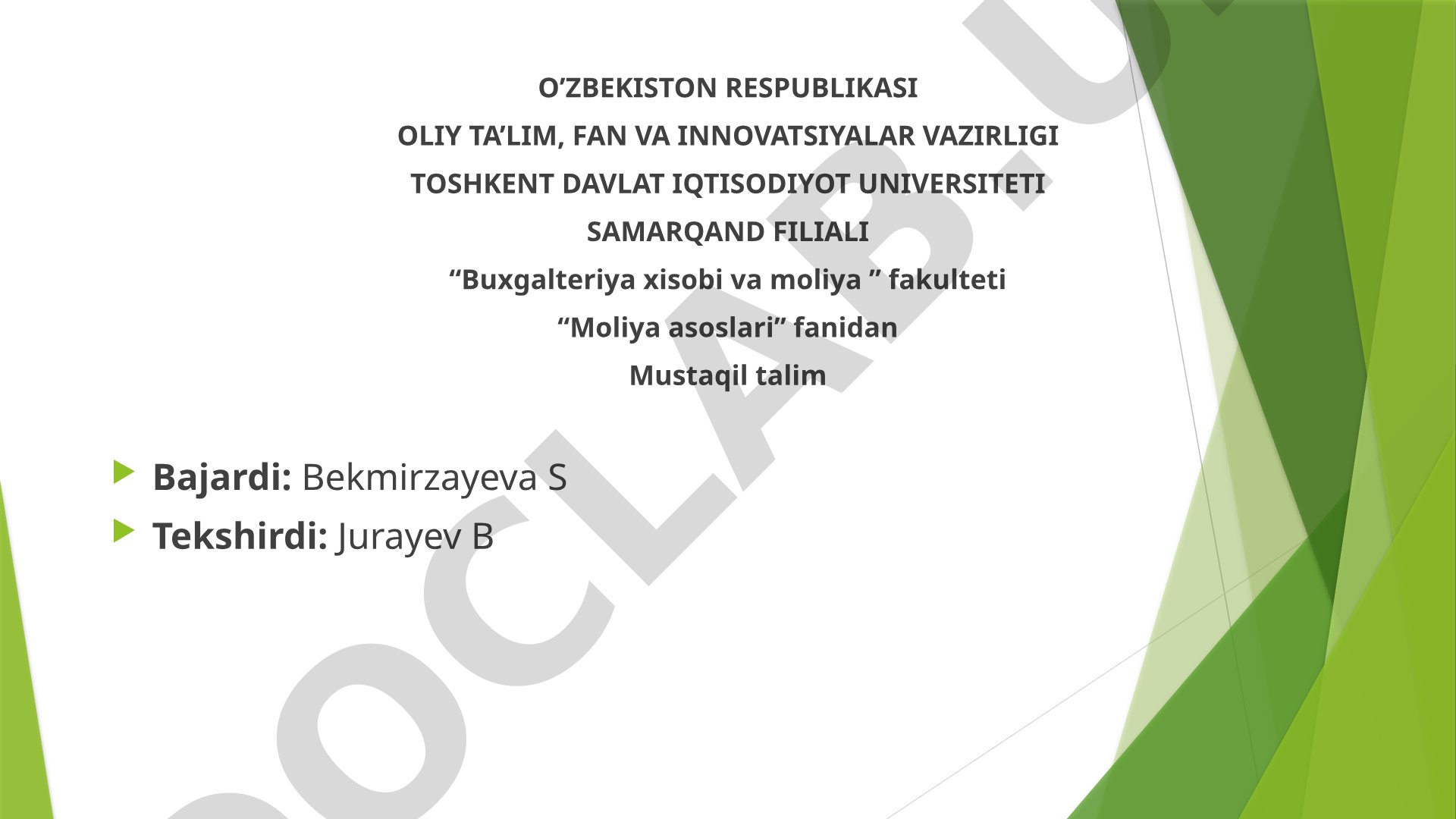 Moliyaviy rejalashtirishning mazmuni va ahamiyati