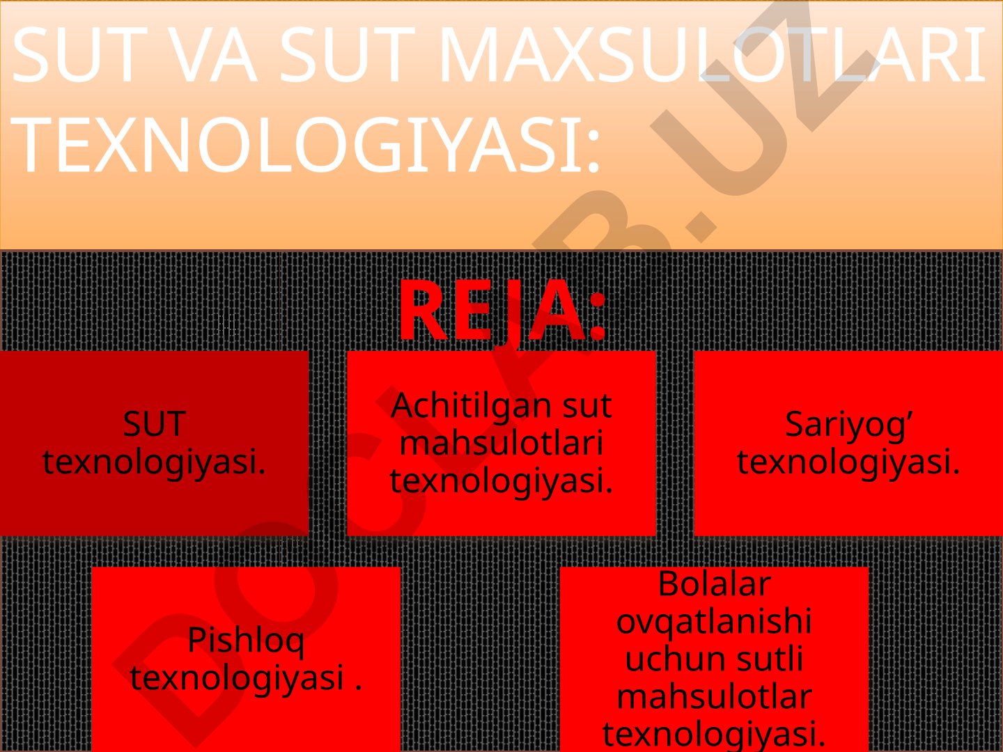 Sut va sut mahsulotlari texnologiyasi