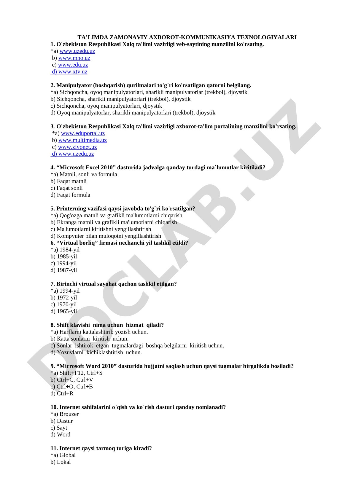 Ta’limda zamonaviy axborot-kommunikasiya texnologiyalari
