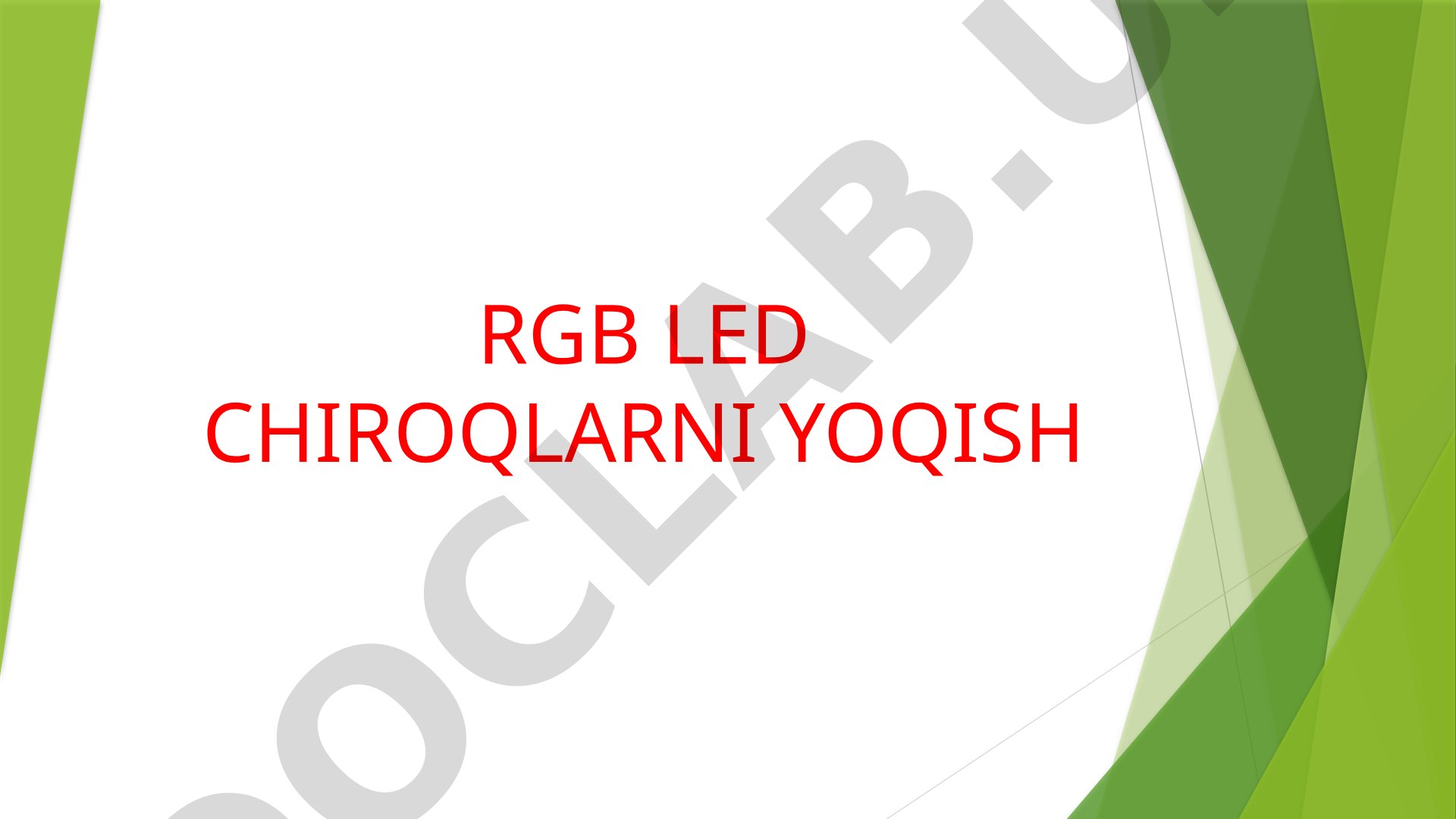 RGB LEDlarni Arduino Uno va maket platada yoqish