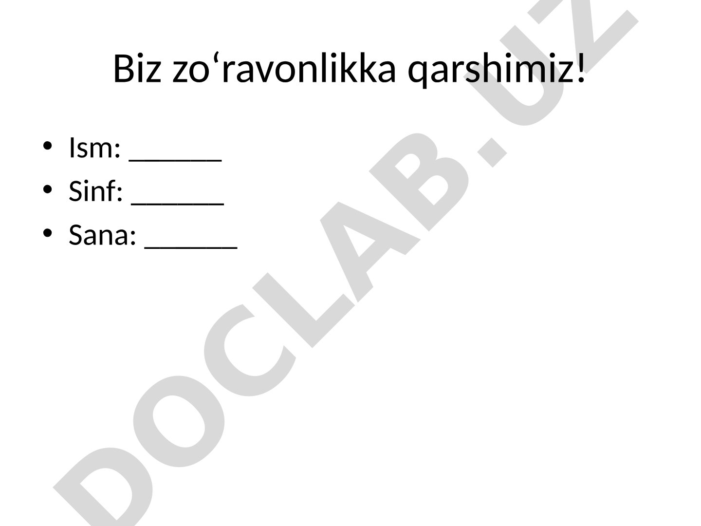Zo'ravonlikka qarshi kurash